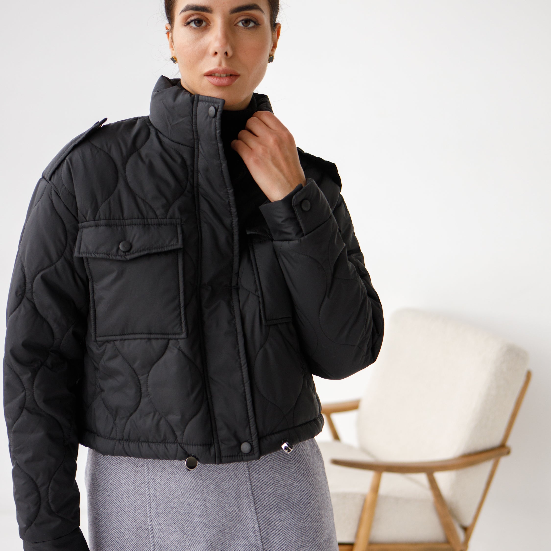 Куртка вкорочена з куліскою по низу - Wear Me