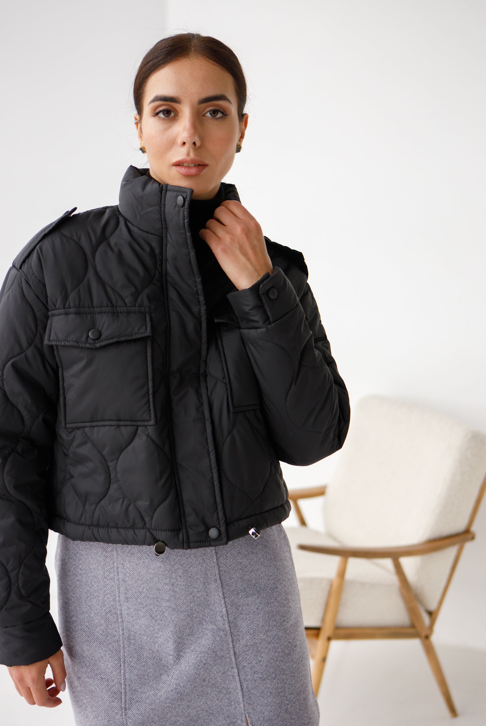 Куртка вкорочена з куліскою по низу - Wear Me