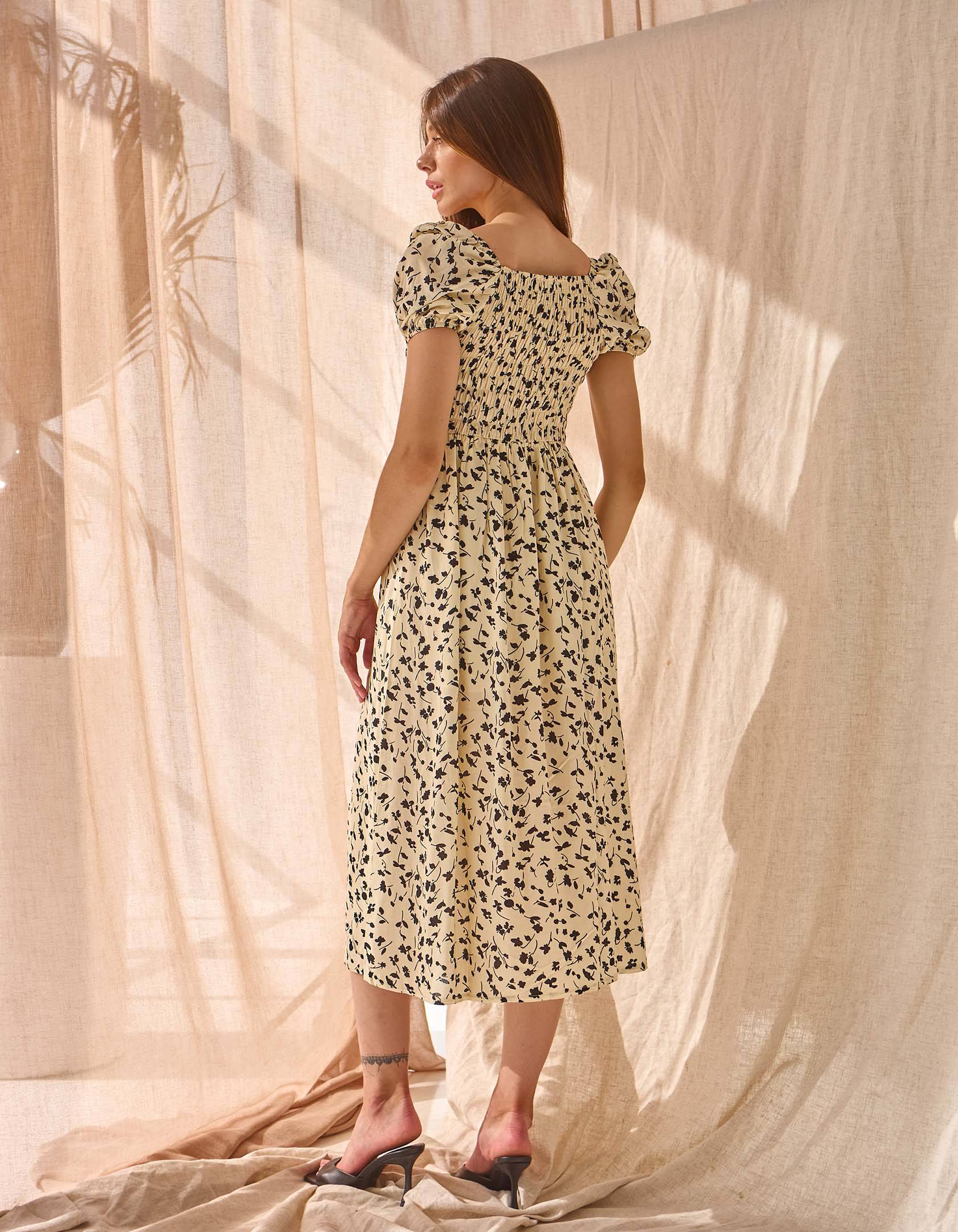Сукня жіноча короткий рукав з розрізами штапель - Wear Me