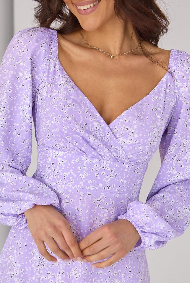 Сукня міні з декольте довгий рукав - Wear Me