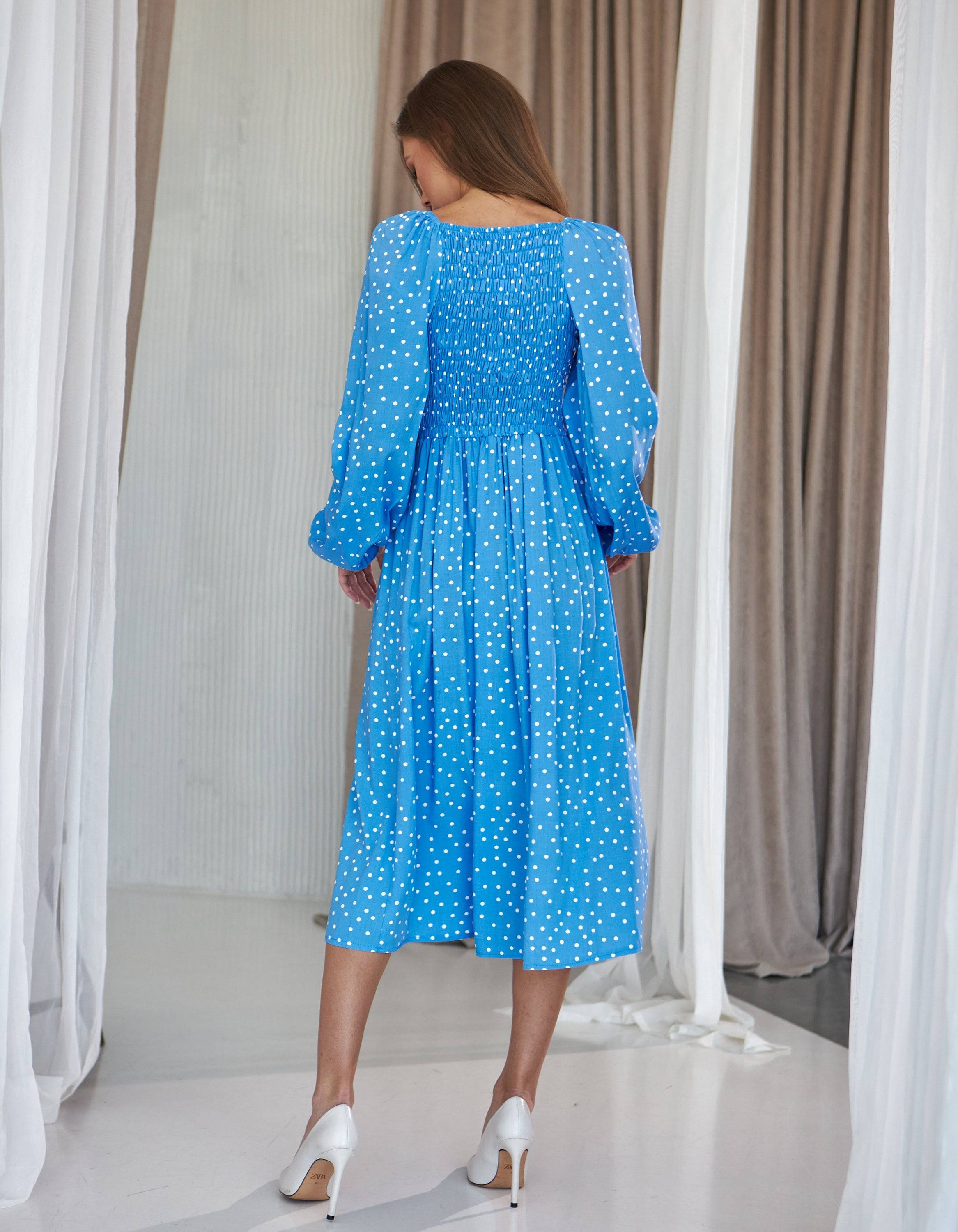 Сукня мiдi з розрiзом та довгим рукавом - Wear Me