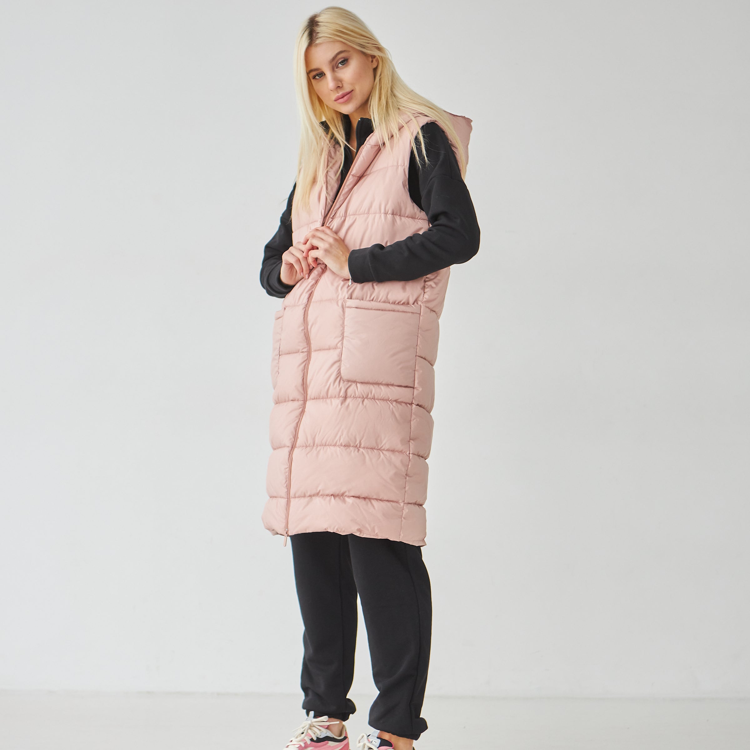 Подовжений жилет з накладними кишенями - Wear Me