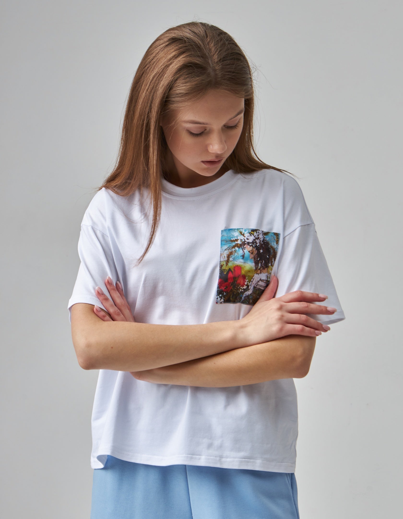 Футболка жіноча з кишенею принт - Wear Me