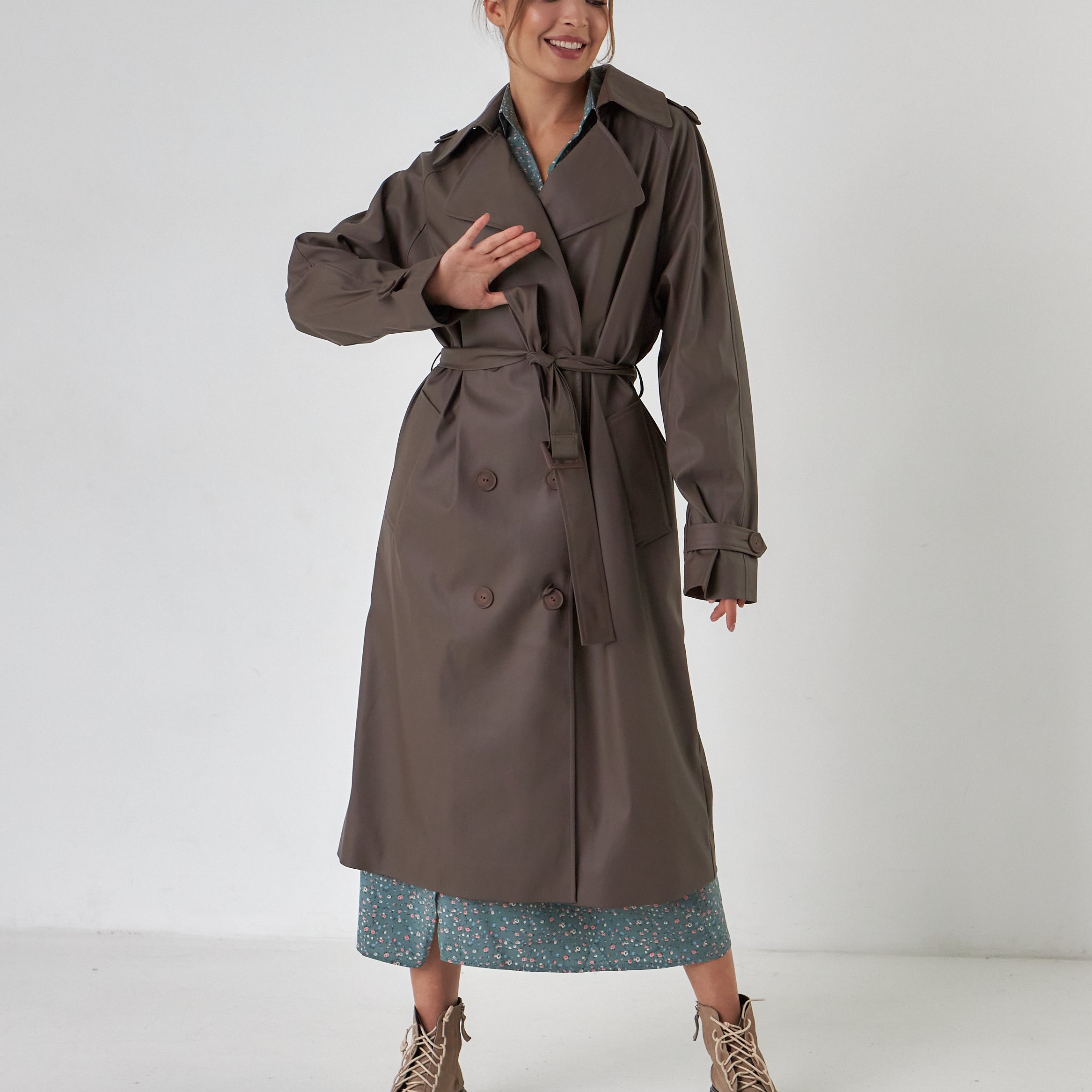 Тренч з шкіри