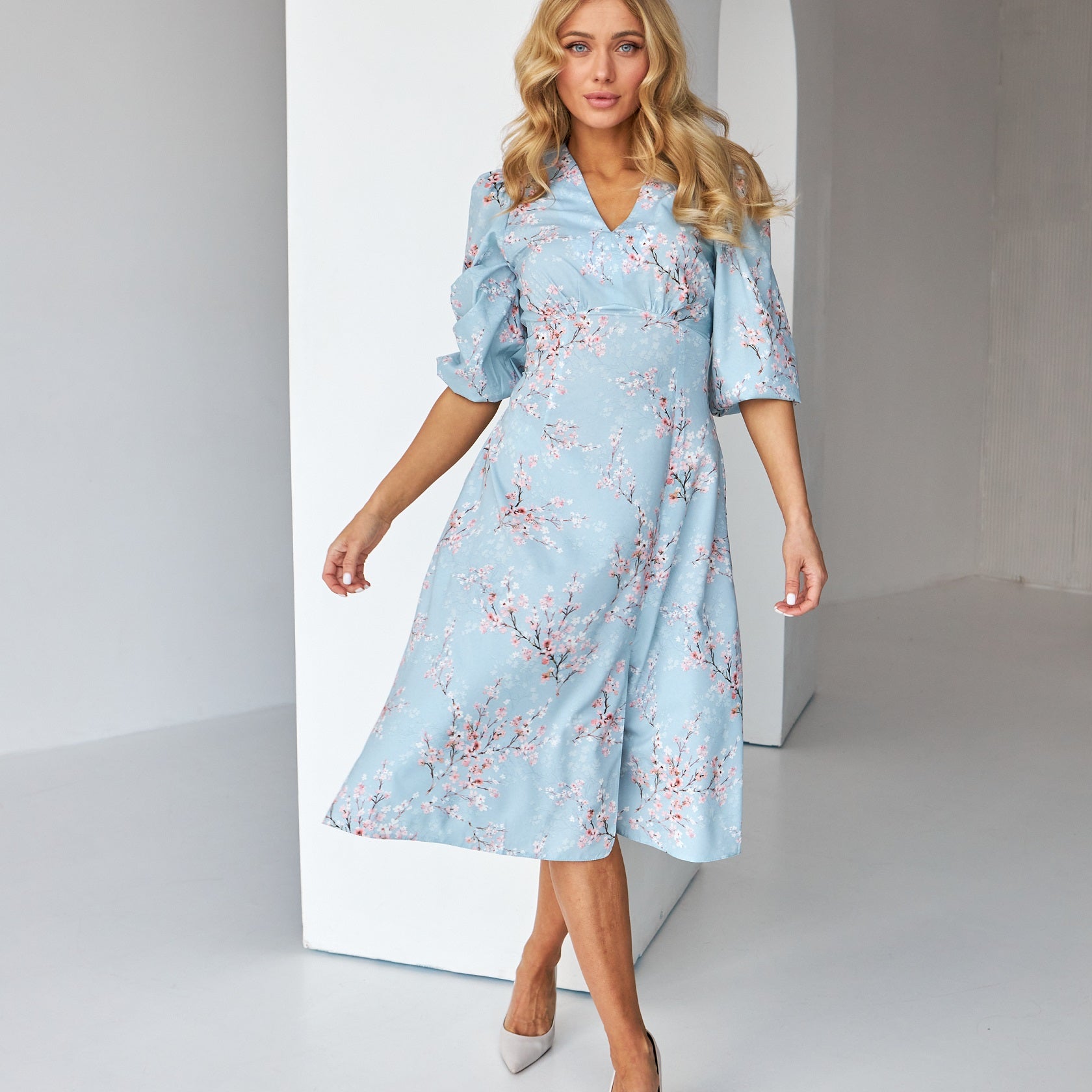 Сукня міді з рукавом 3/4 із софту - Wear Me