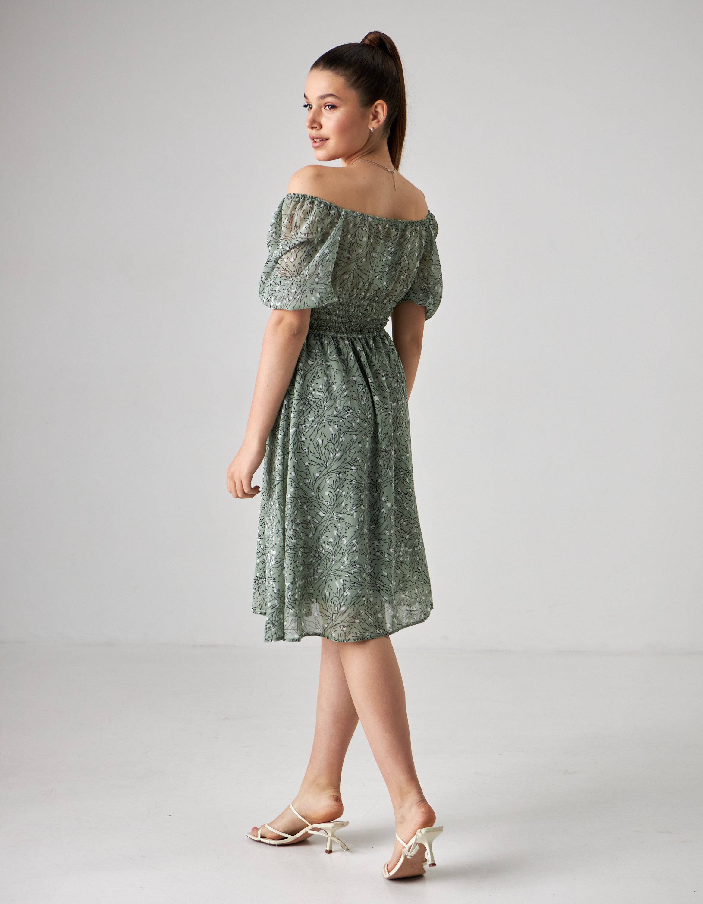 Сукня міді шифонова на резинці - Wear Me