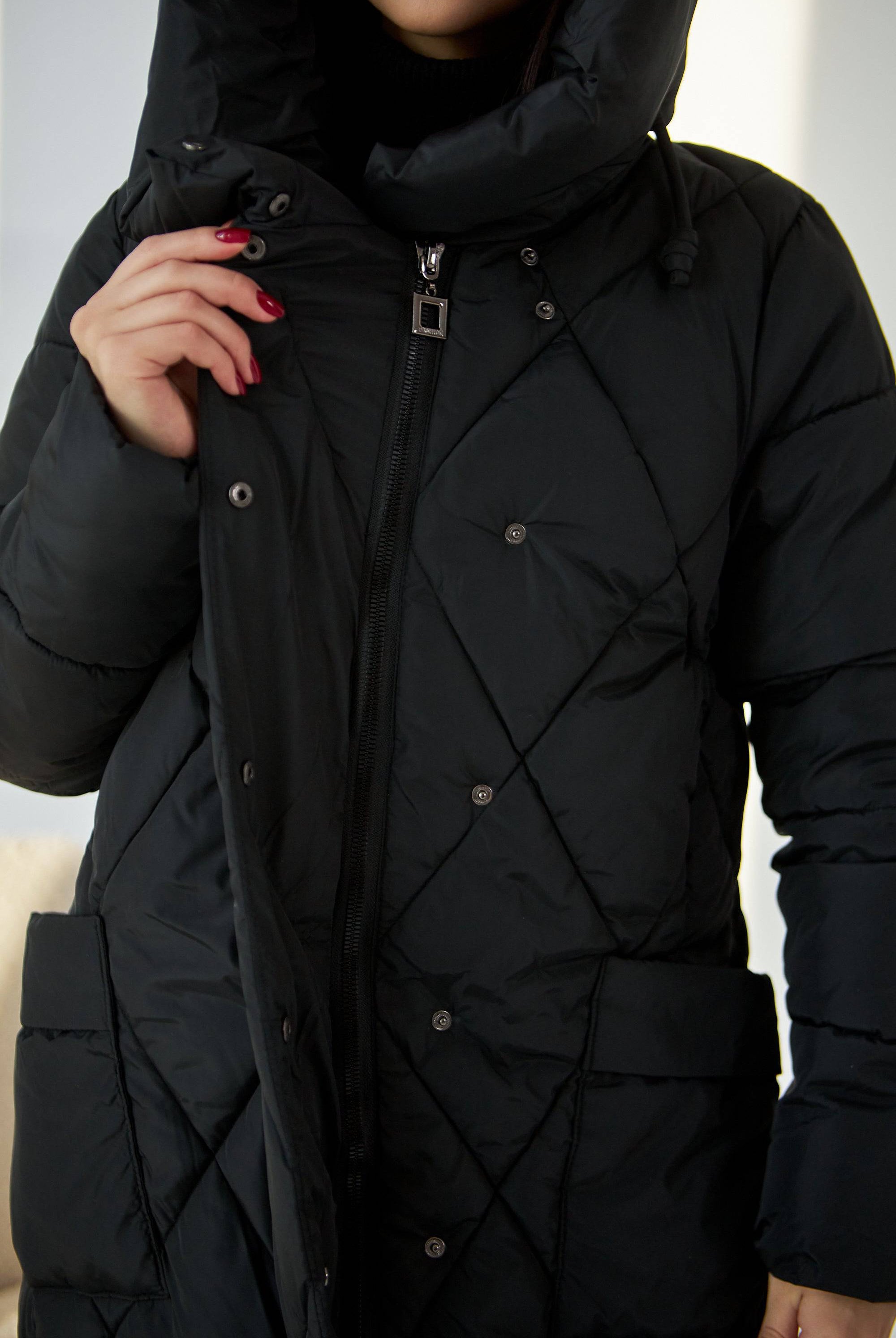 Пальто пуховик з накладними кишенями на змійці - Wear Me