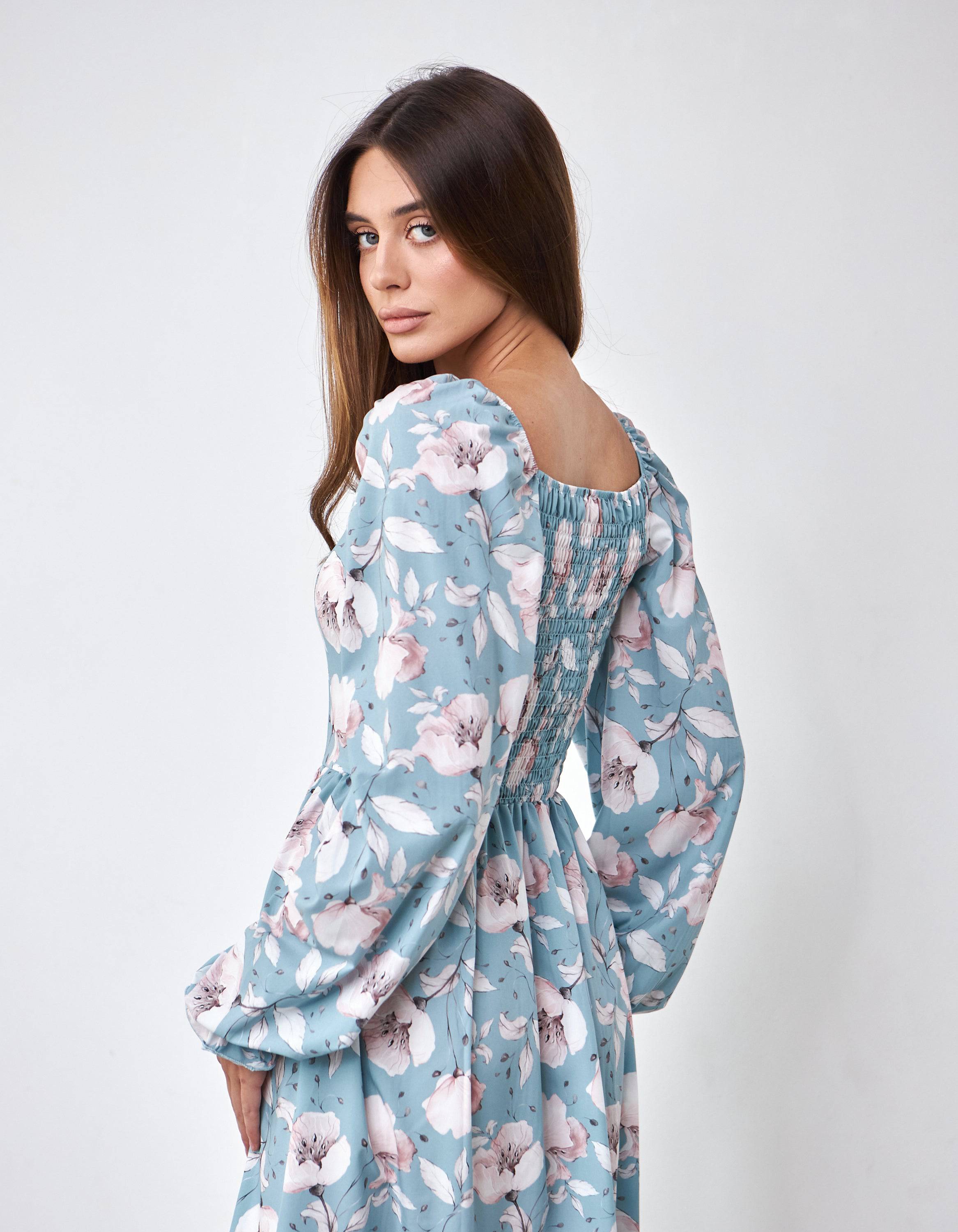 Сукня міді з розрізом та довгим рукавом - Wear Me