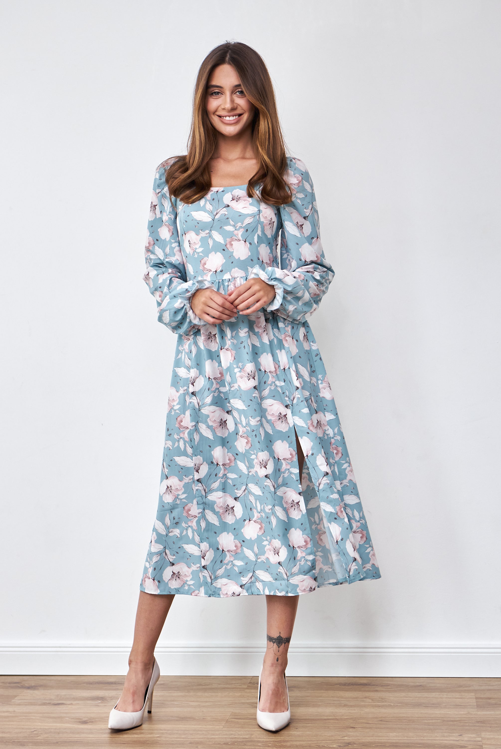 Сукня міді з розрізом та довгим рукавом - Wear Me