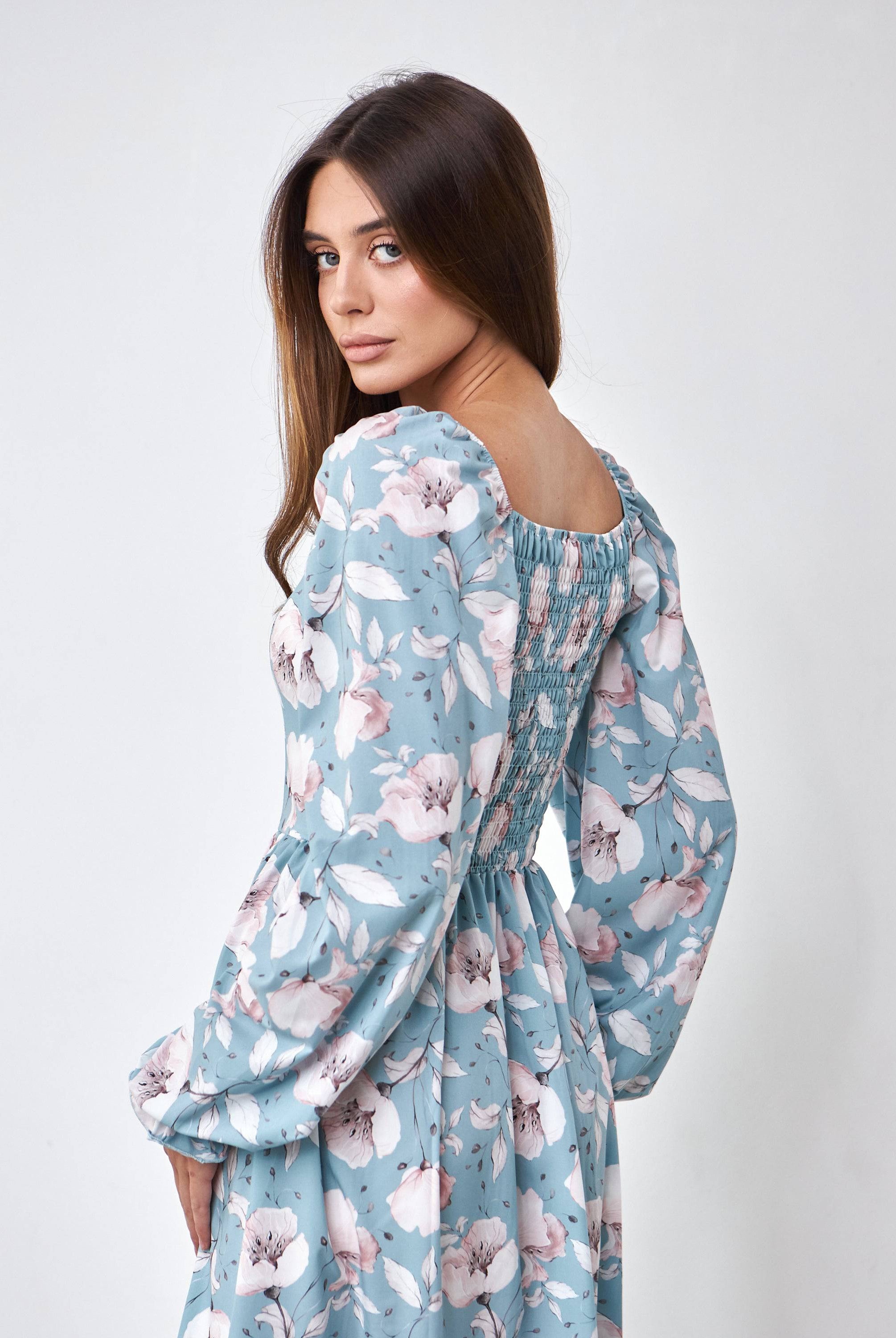 Сукня міді з розрізом та довгим рукавом - Wear Me