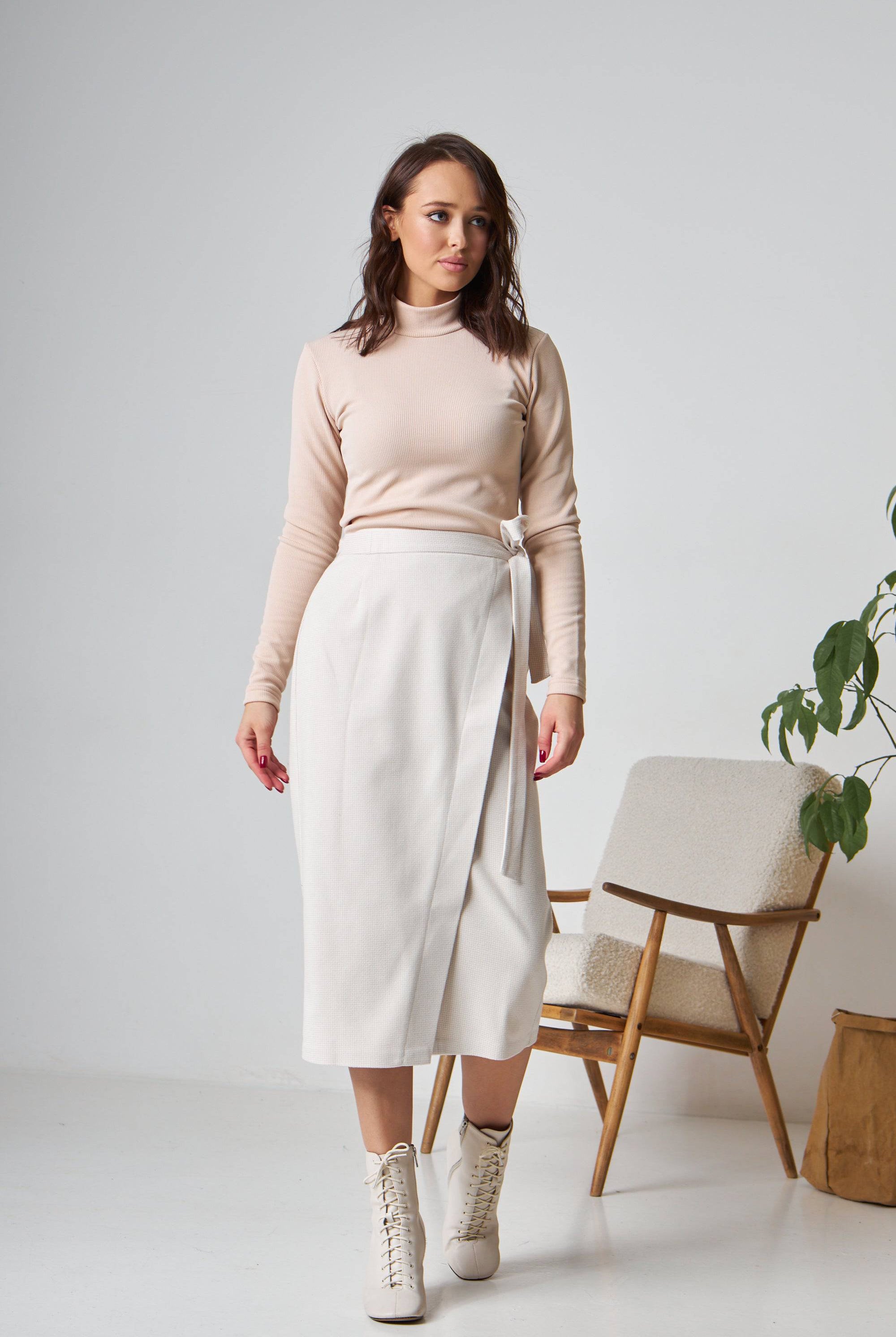 Спідниця в нахлест із теплої костюмки - Wear Me