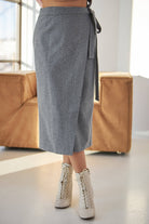 Спідниця в нахлест із теплої костюмки - Wear Me