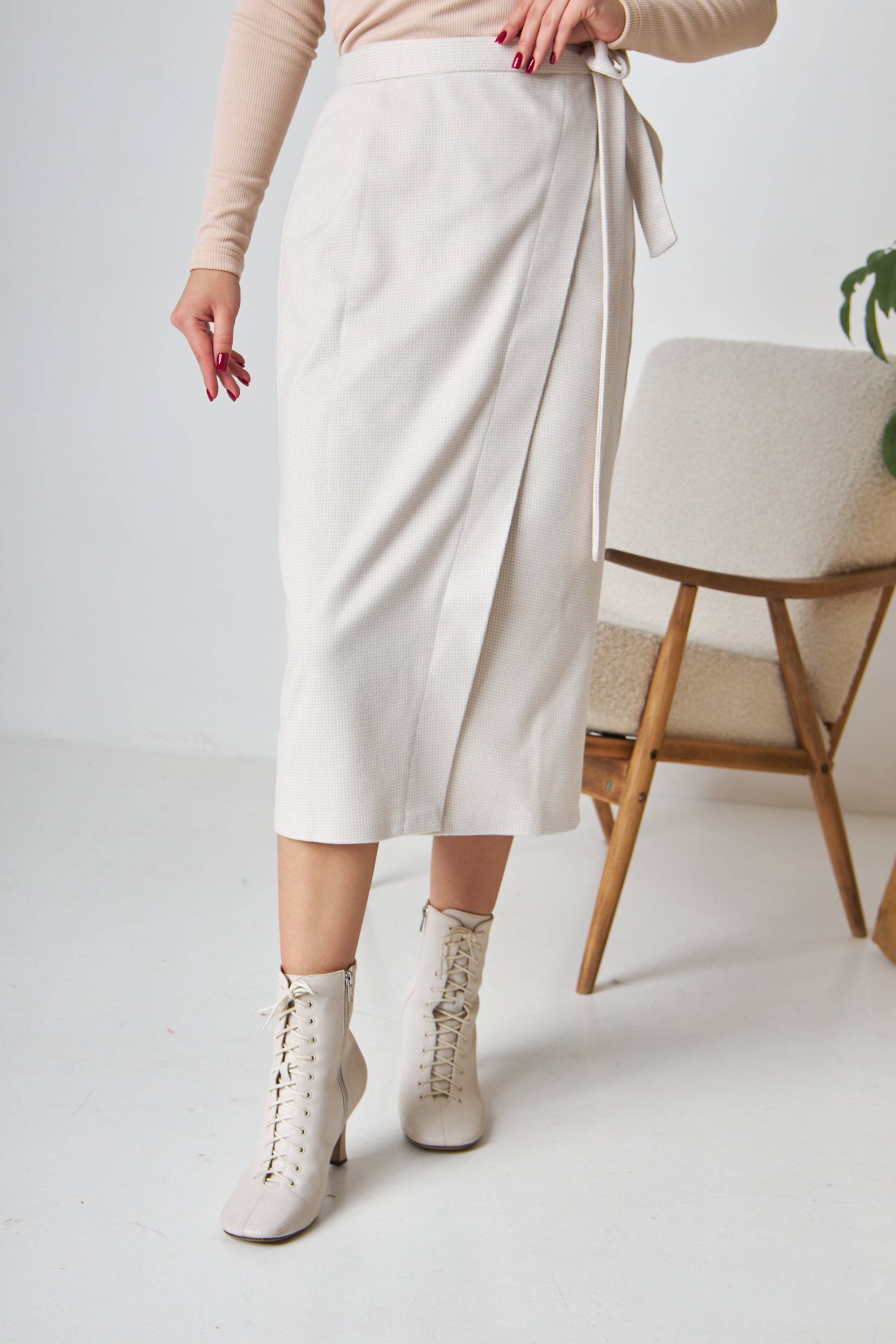 Спідниця в нахлест із теплої костюмки - Wear Me