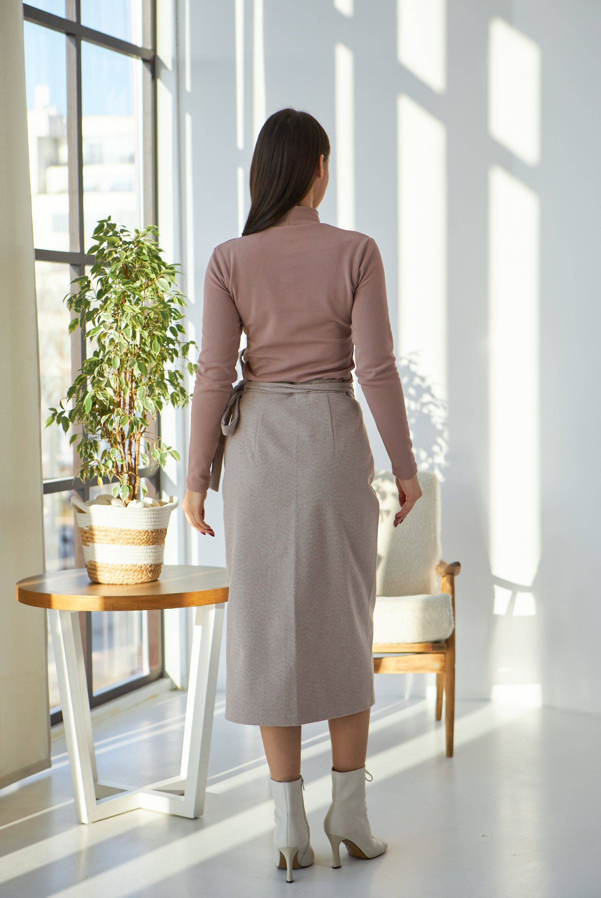 Спідниця в нахлест із теплої костюмки - Wear Me