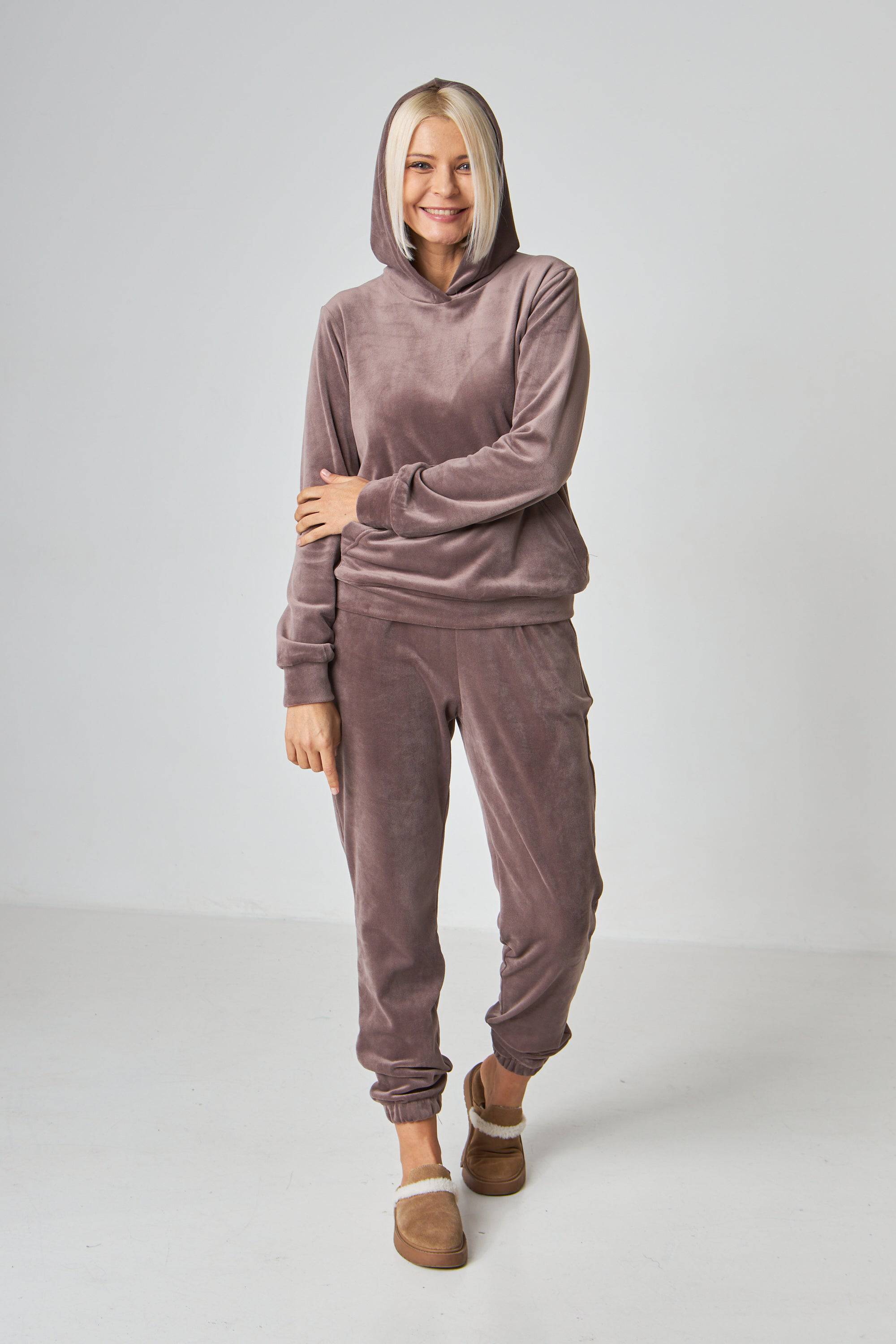 Брюки велюр на хутрі з кишенями - Wear Me