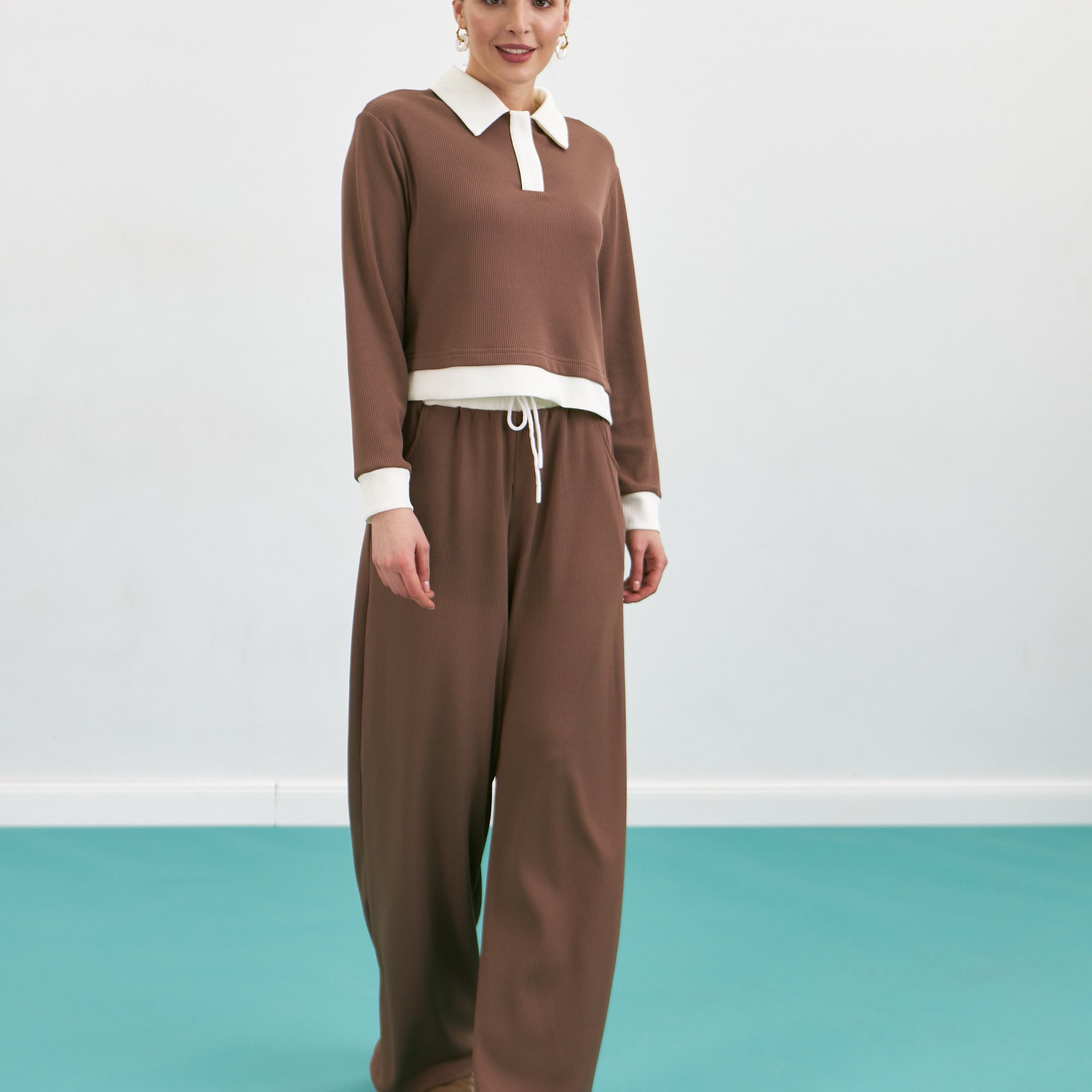 Штани широкі з білим поясом - Wear Me