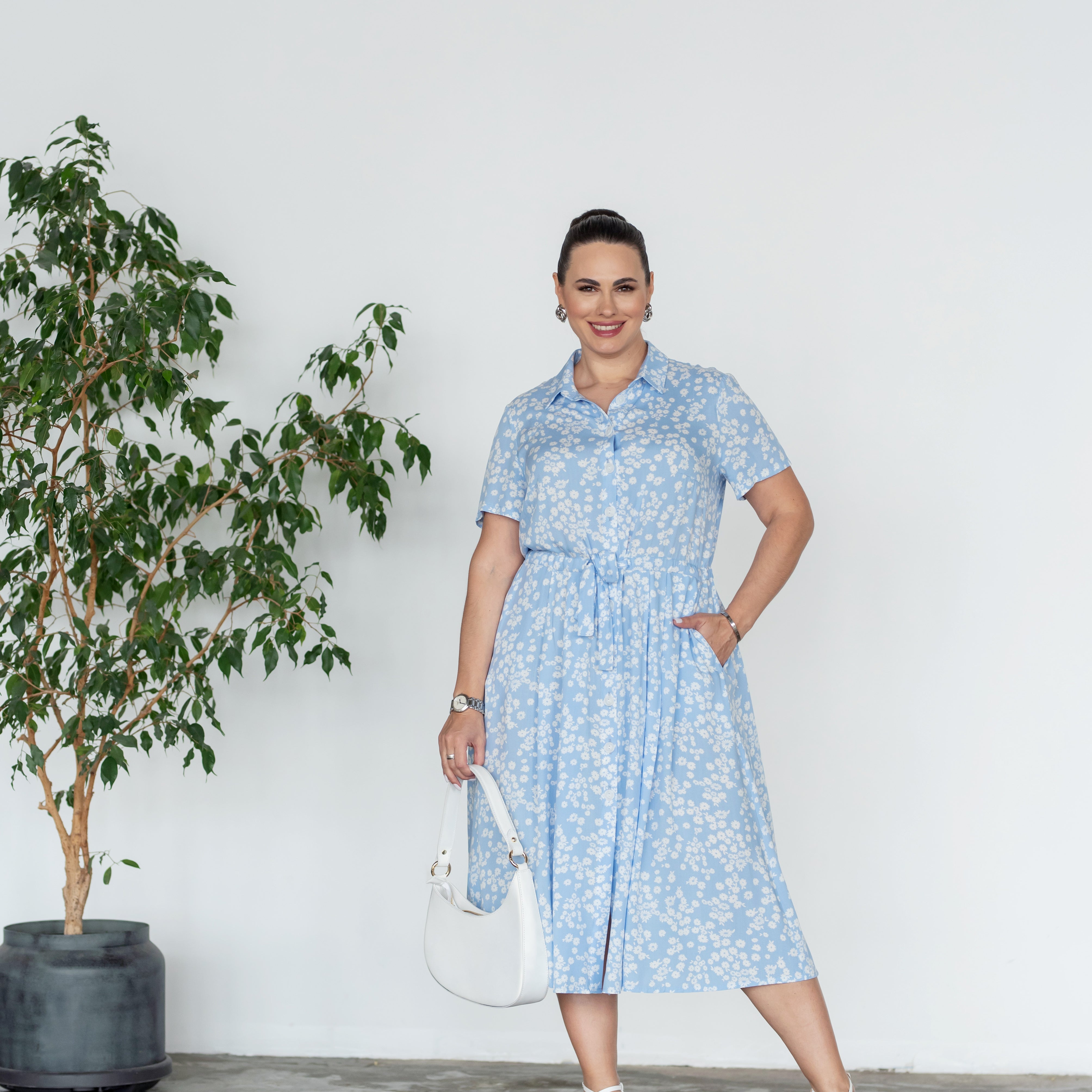 Сукня міді на гудзиках з поясом - Wear Me