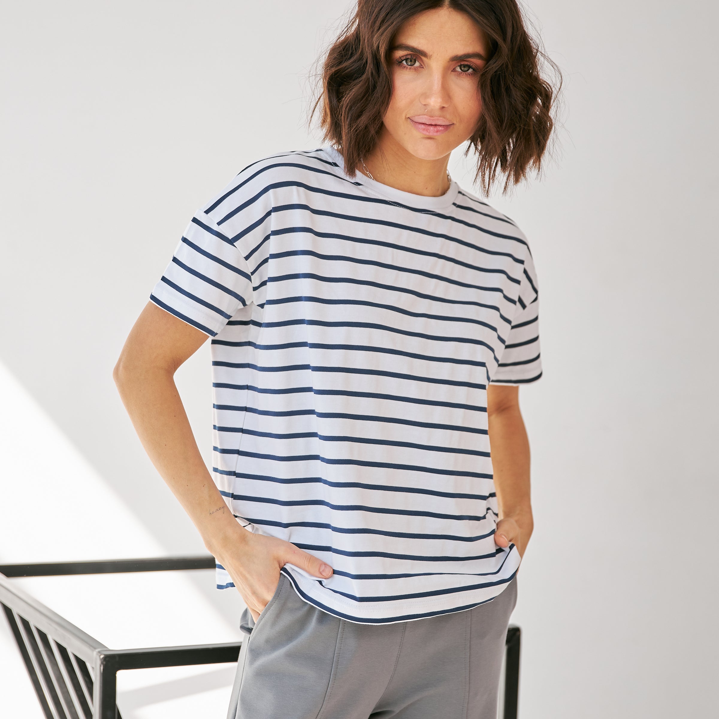 Футболка вільна смужка