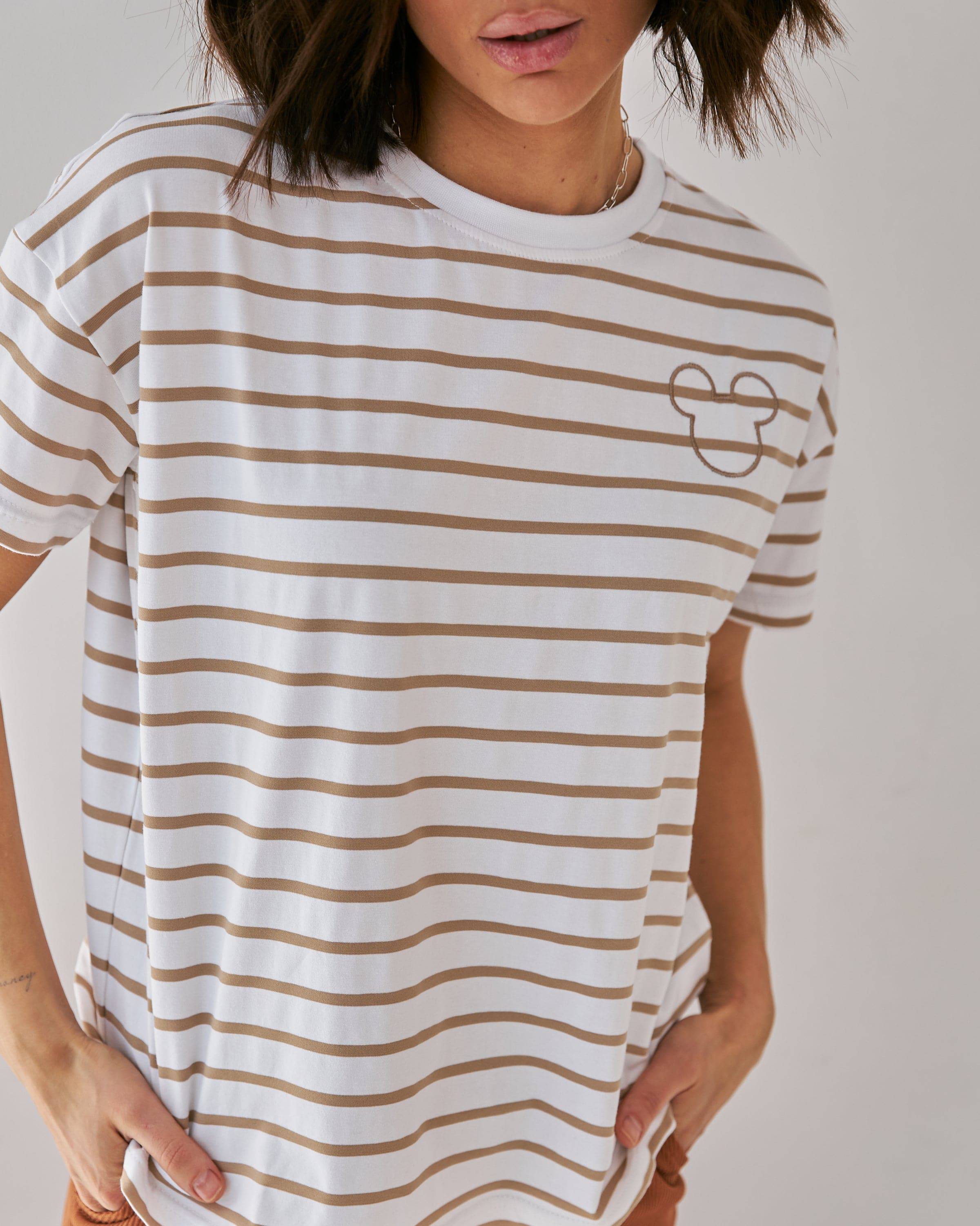 Футболка у смужку з вишивкою, міккі - Wear Me
