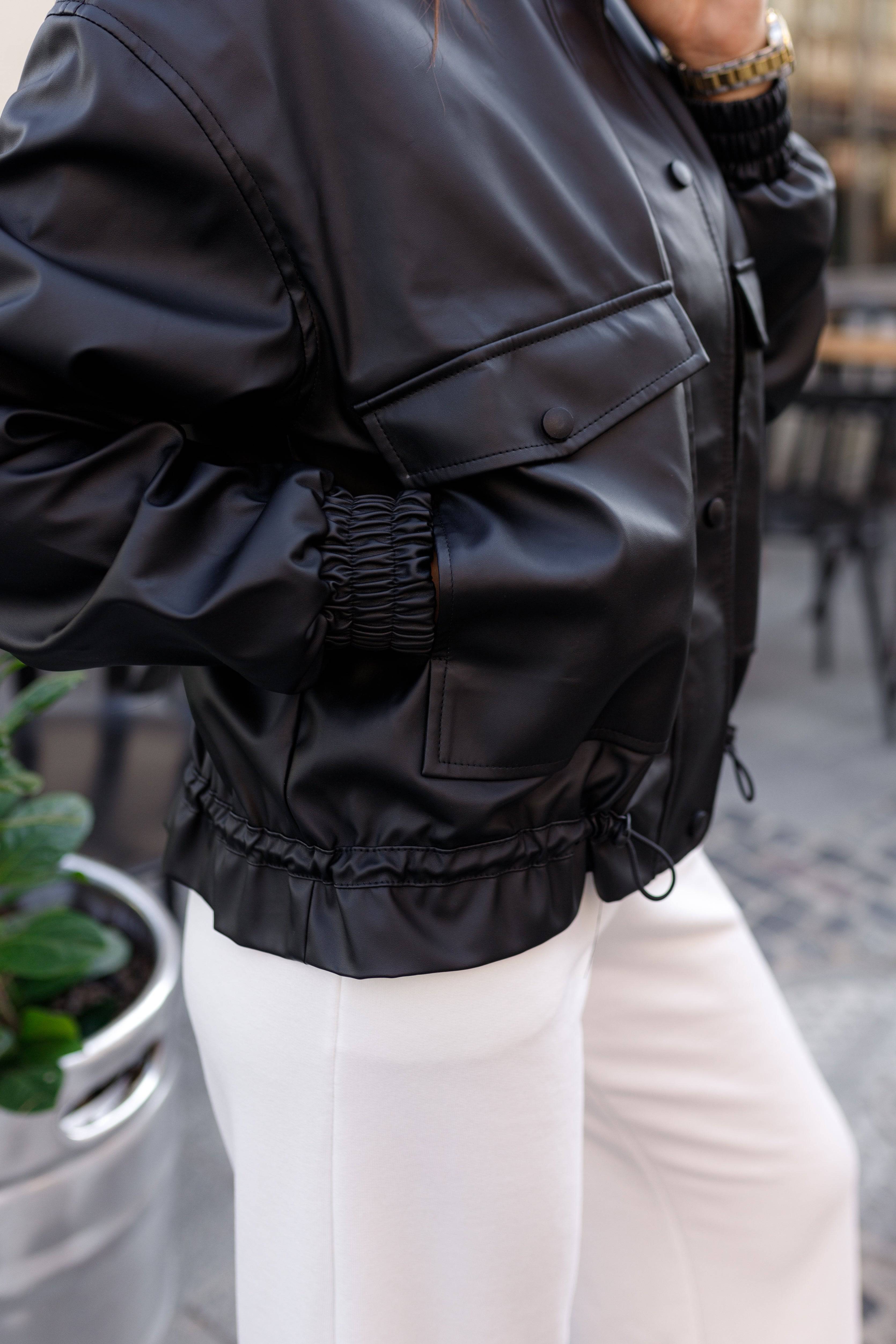 Куртка бомбер з еко шкіри - Wear Me