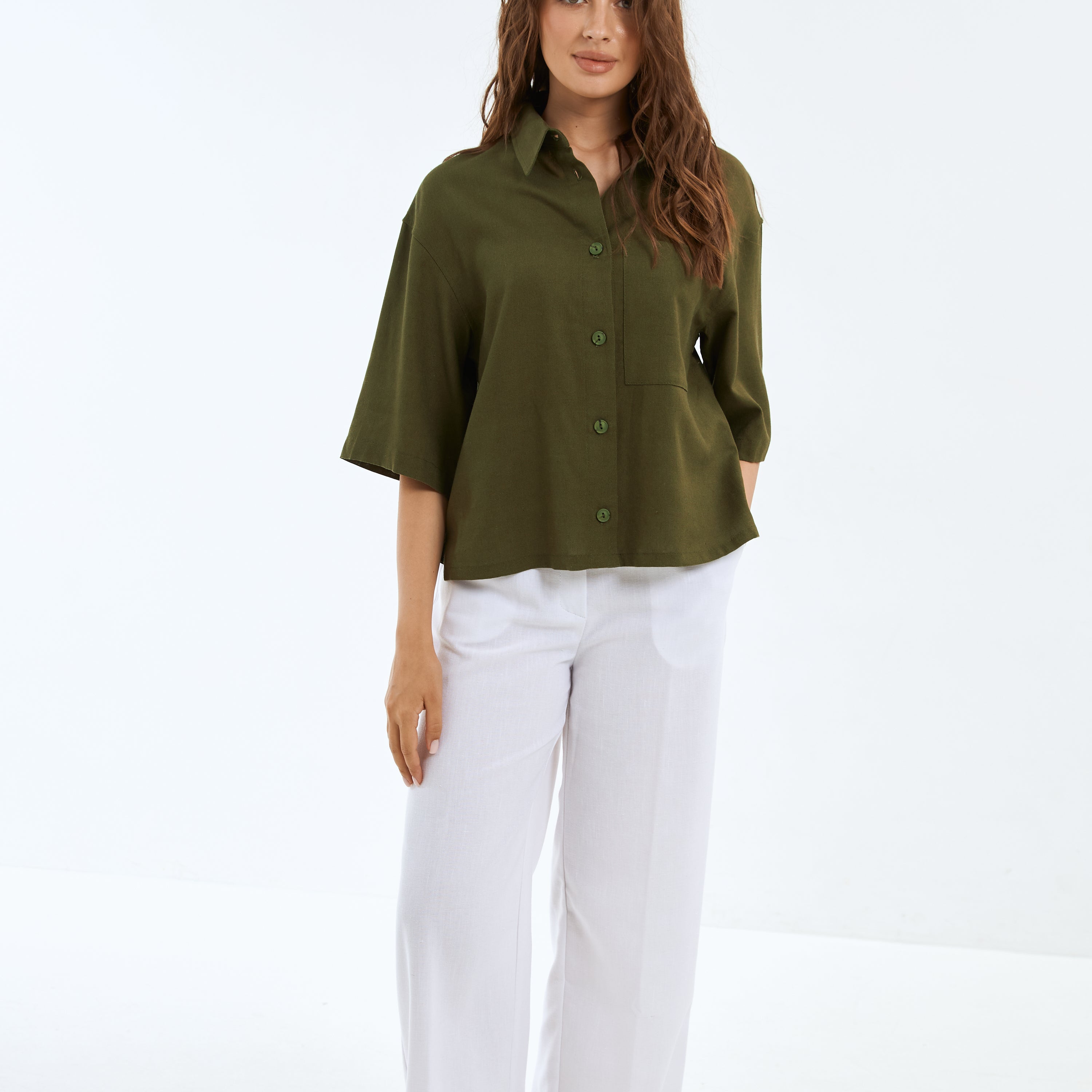 Брюки з льону