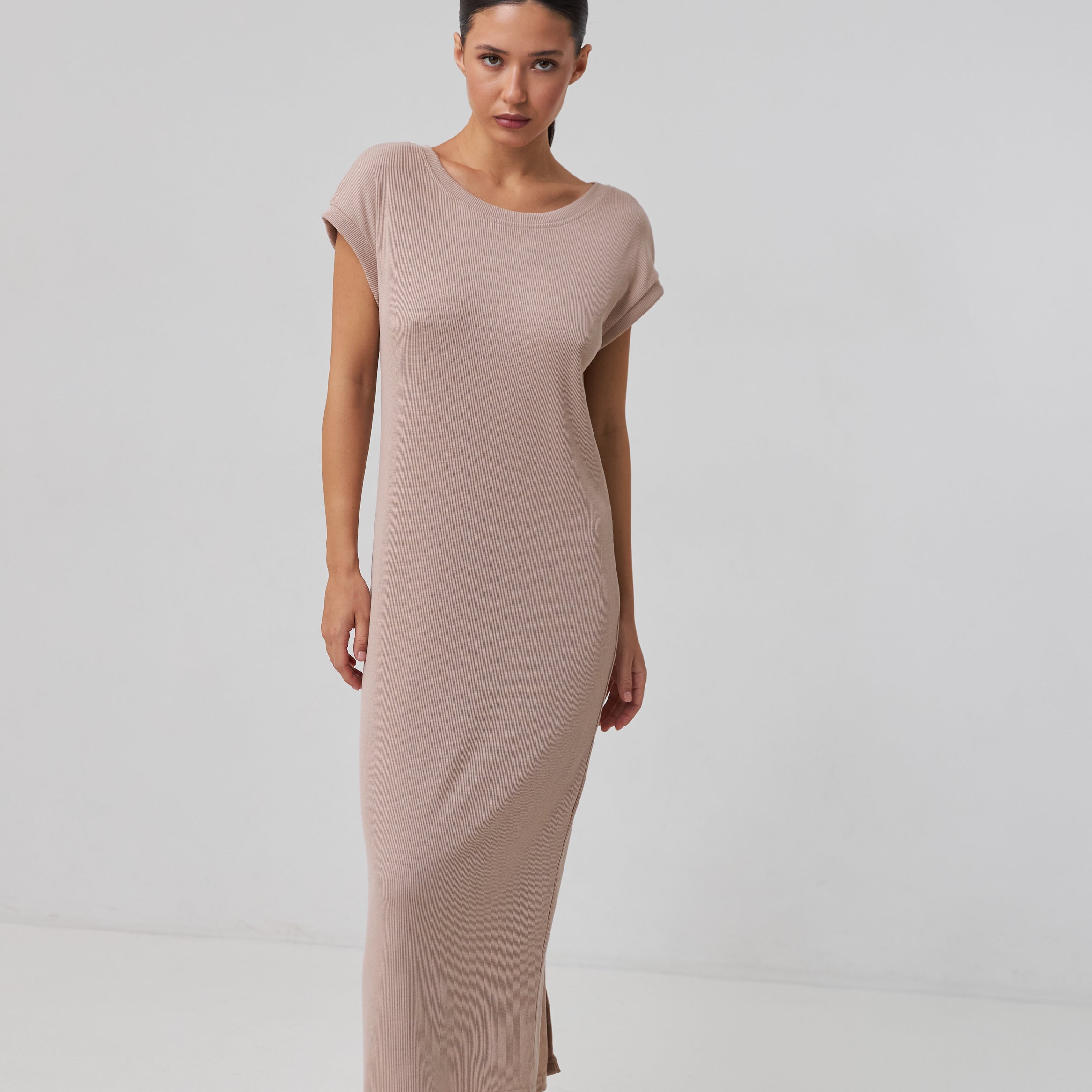 Сукня з рубчика із розрізами