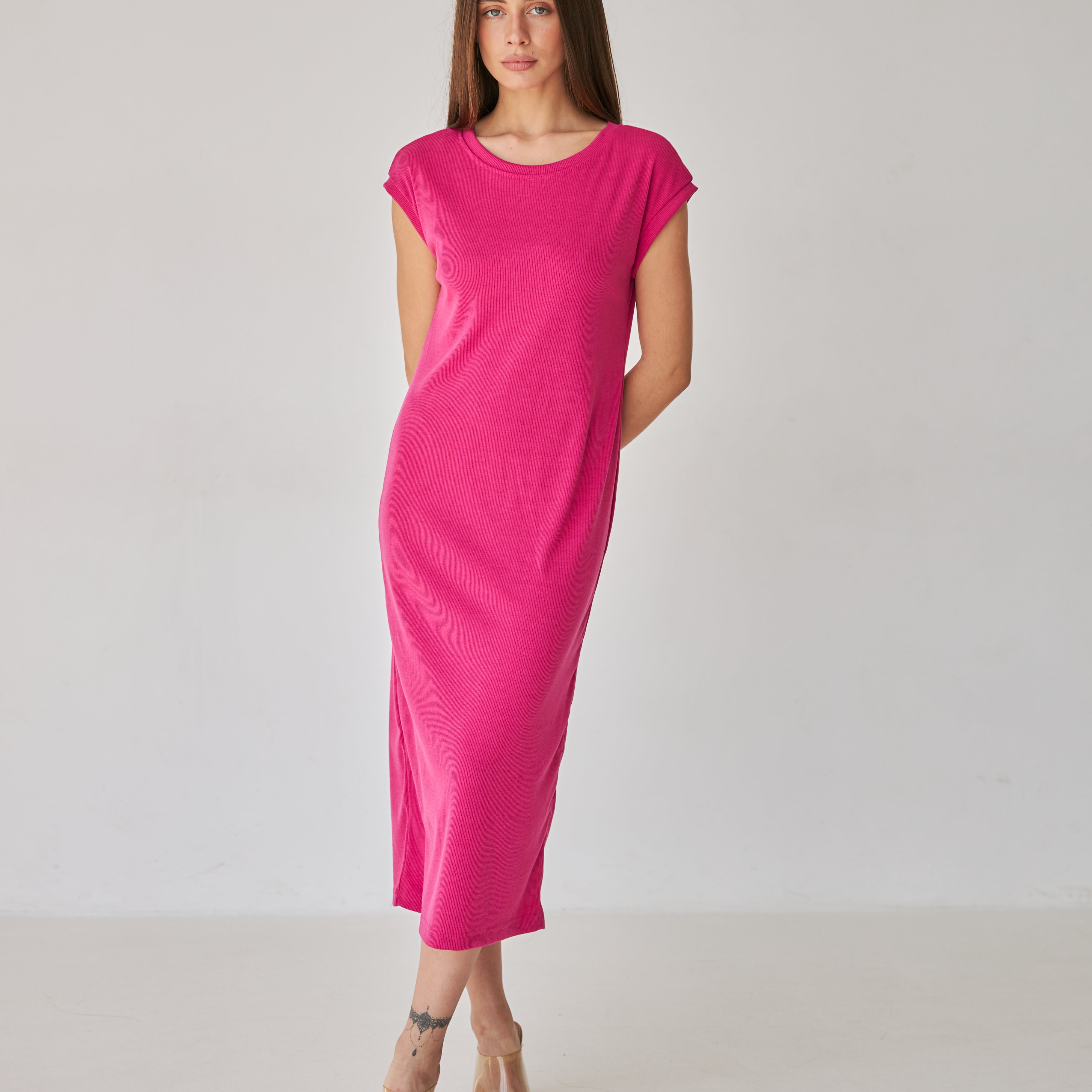 Сукня з рубчика із розрізами