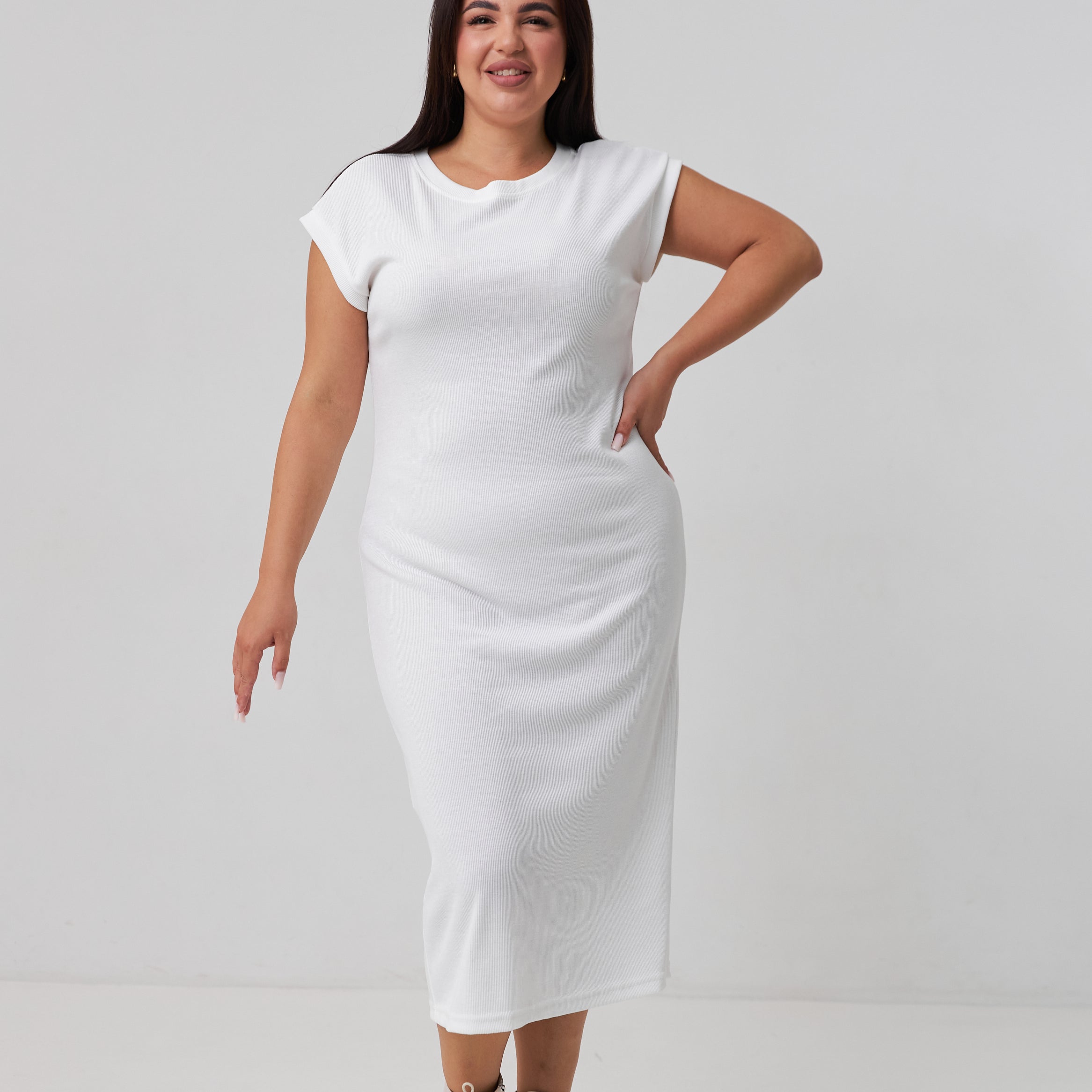 Сукня з рубчика із розрізами