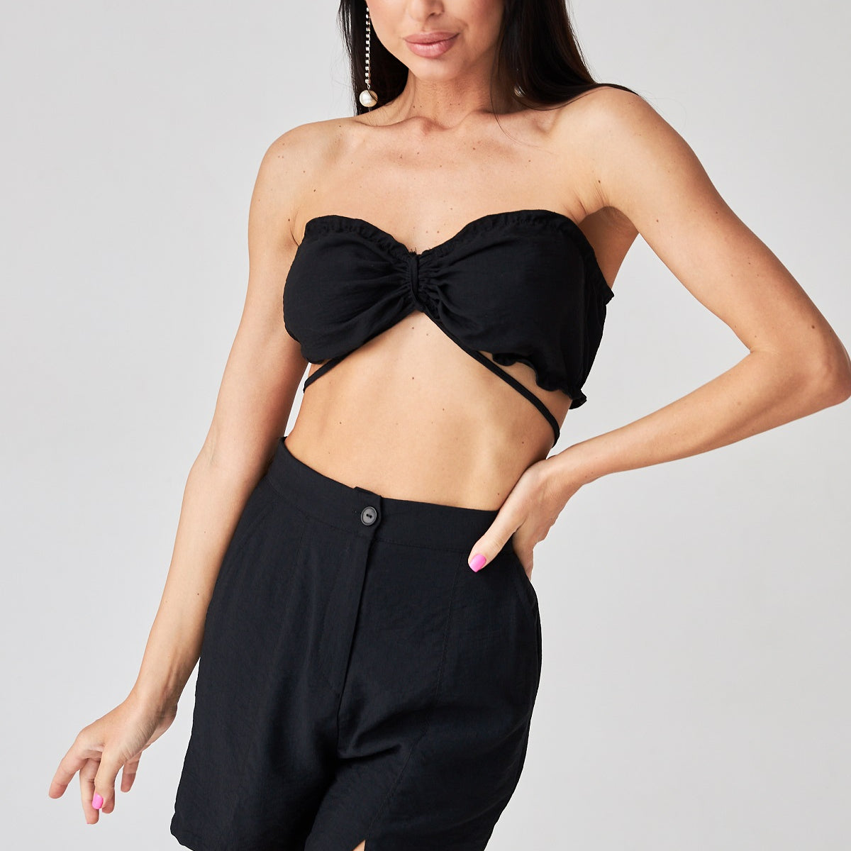 Шорти з льону жатки