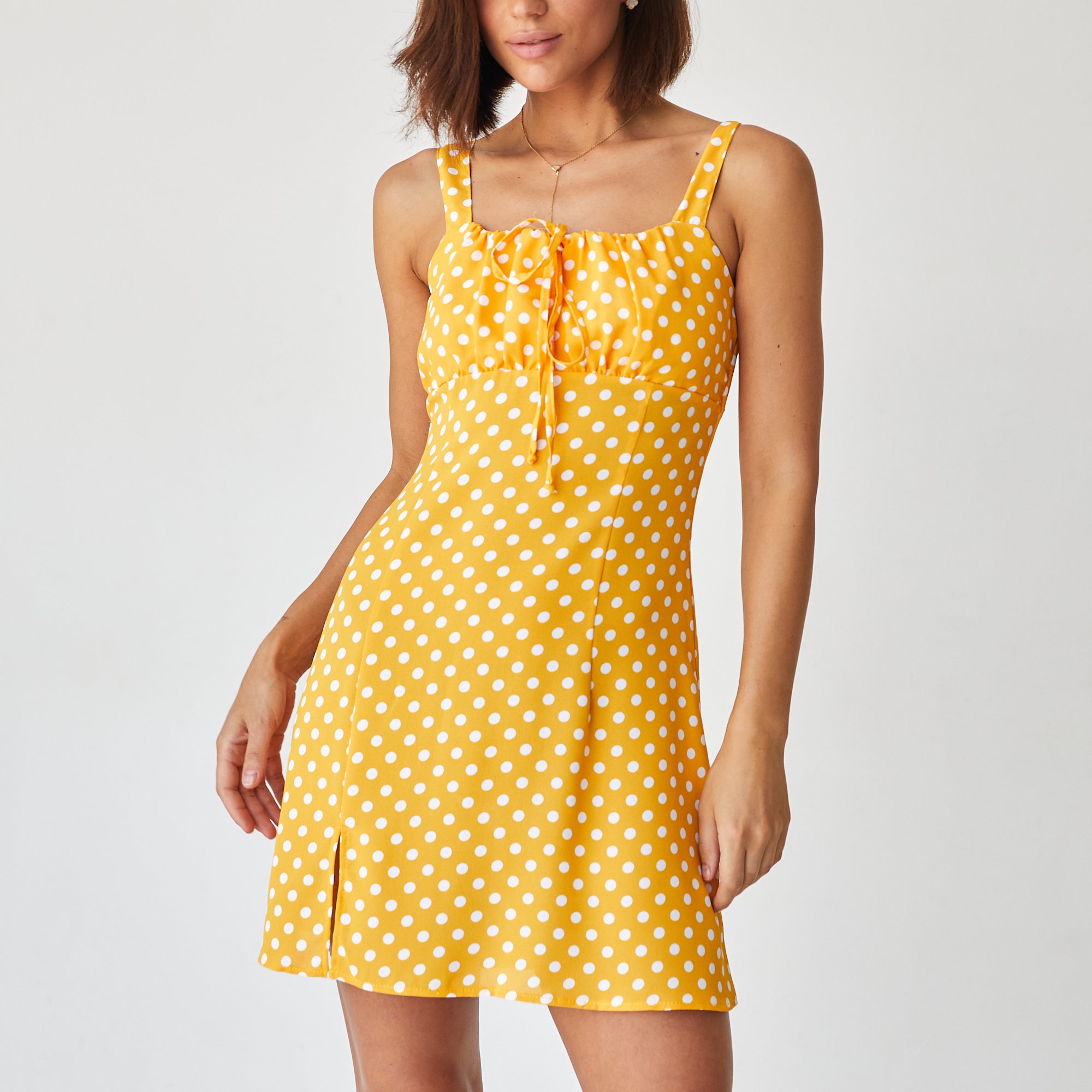 Сарафан міні з розрізом