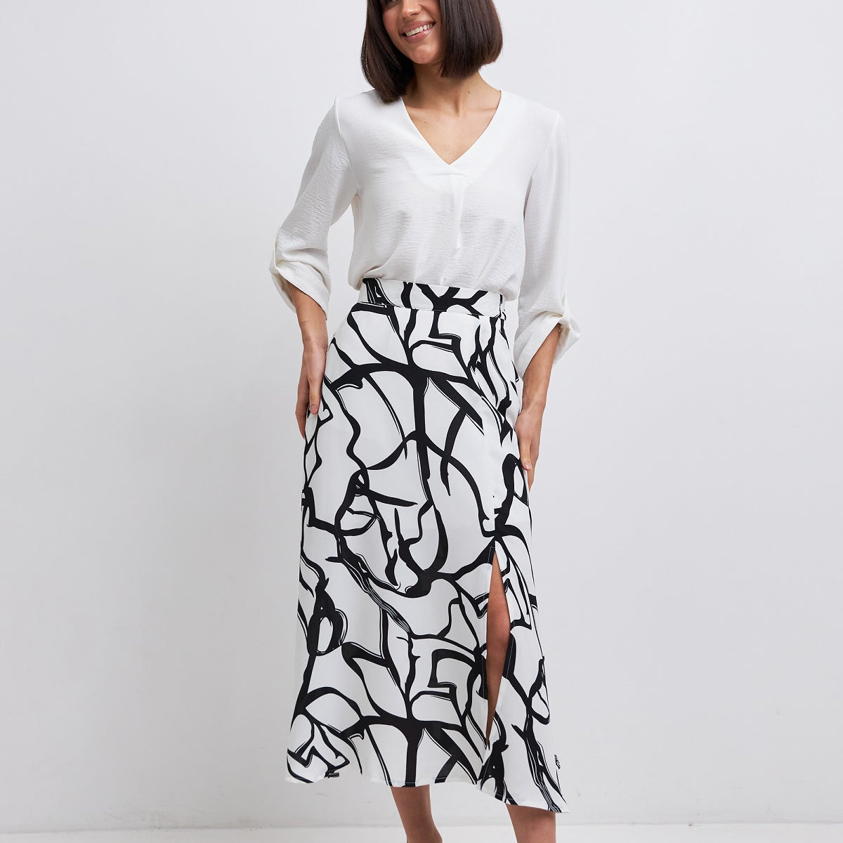 Спідниця міді з розрізом