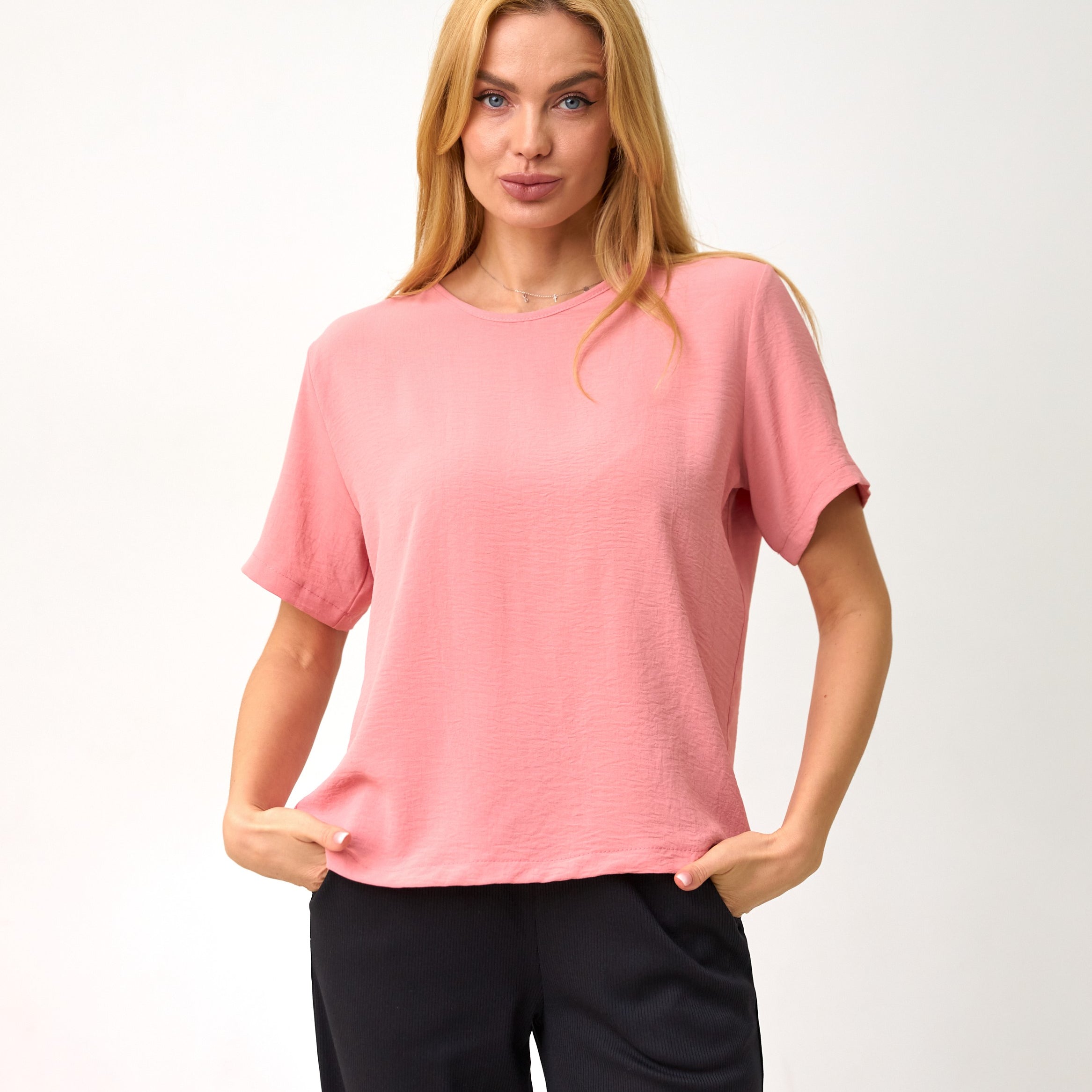 Вільна блуза-футболка з американського крепу