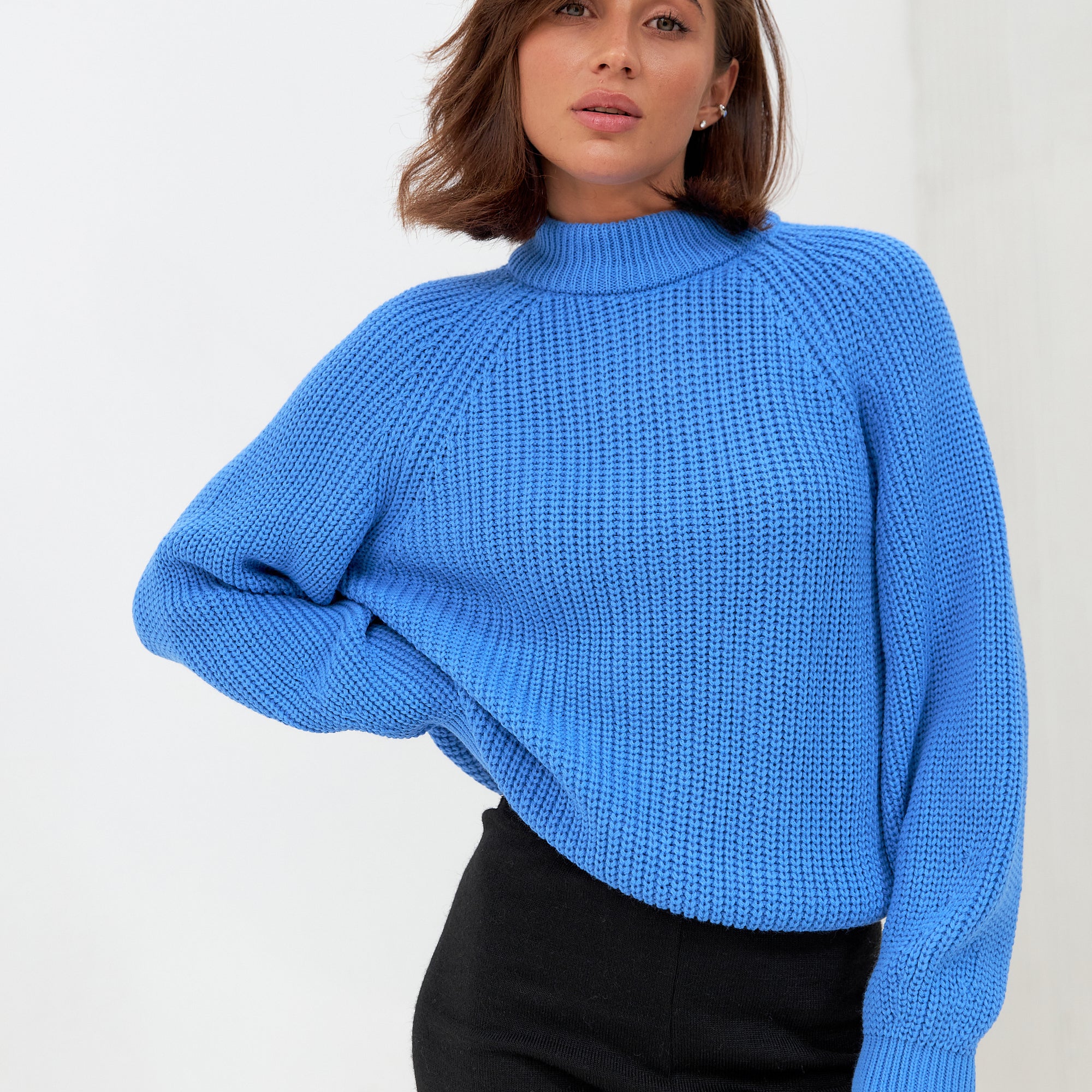 Светр реглан крупна в'язка