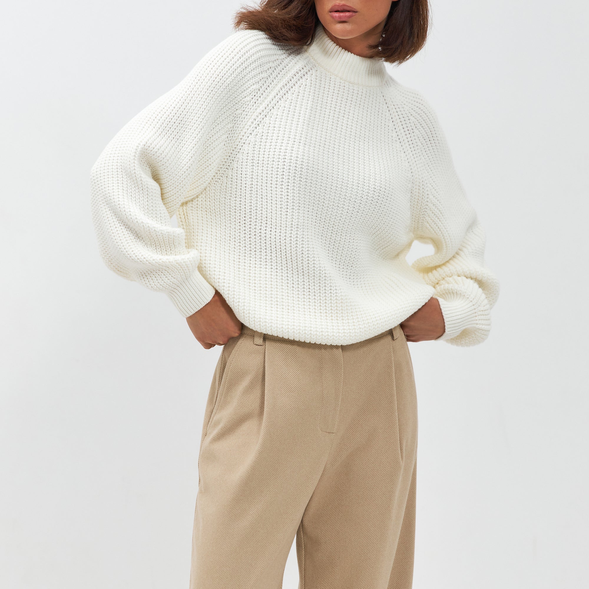 Светр реглан крупна в'язка