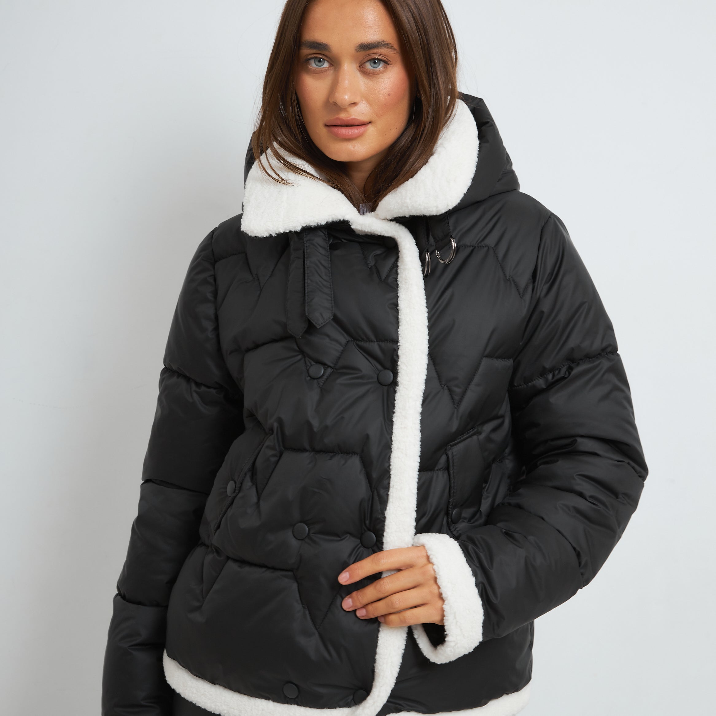 Куртка стьобана з обробкою овчиною - Wear Me