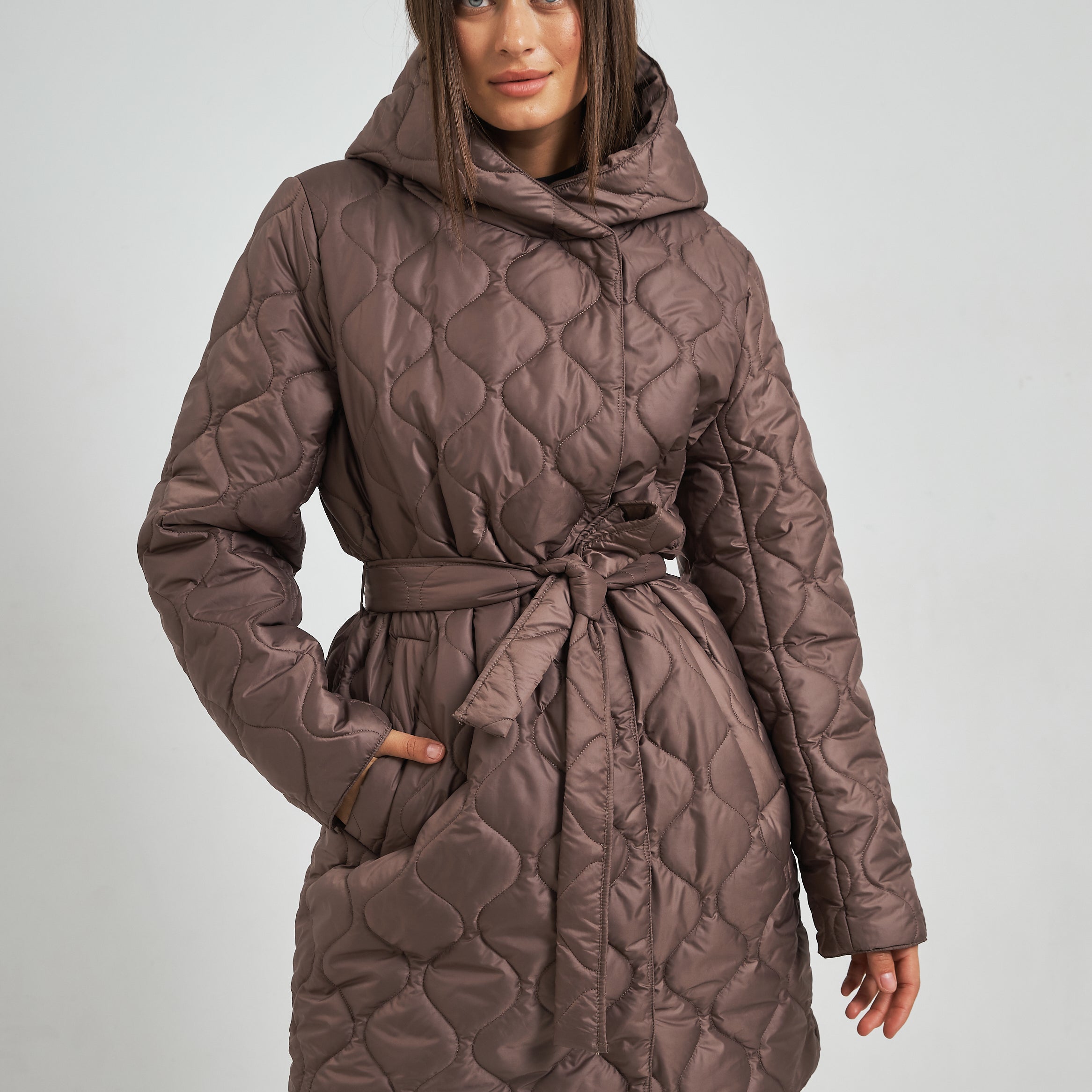 Куртка стьожка  подовжена з паском