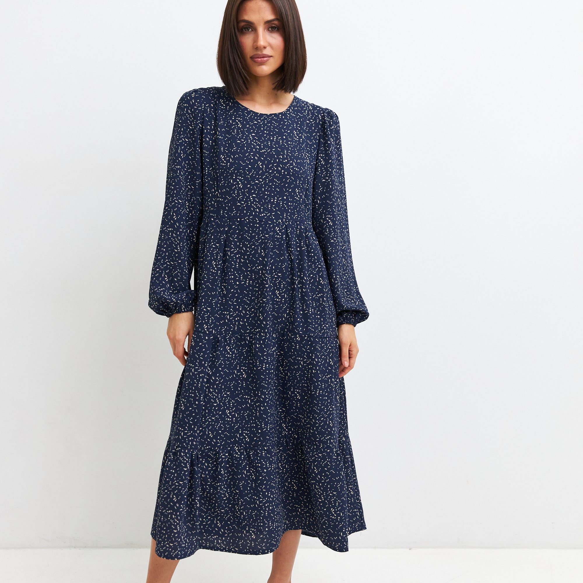 Сукня триярусна максі з американського крепу