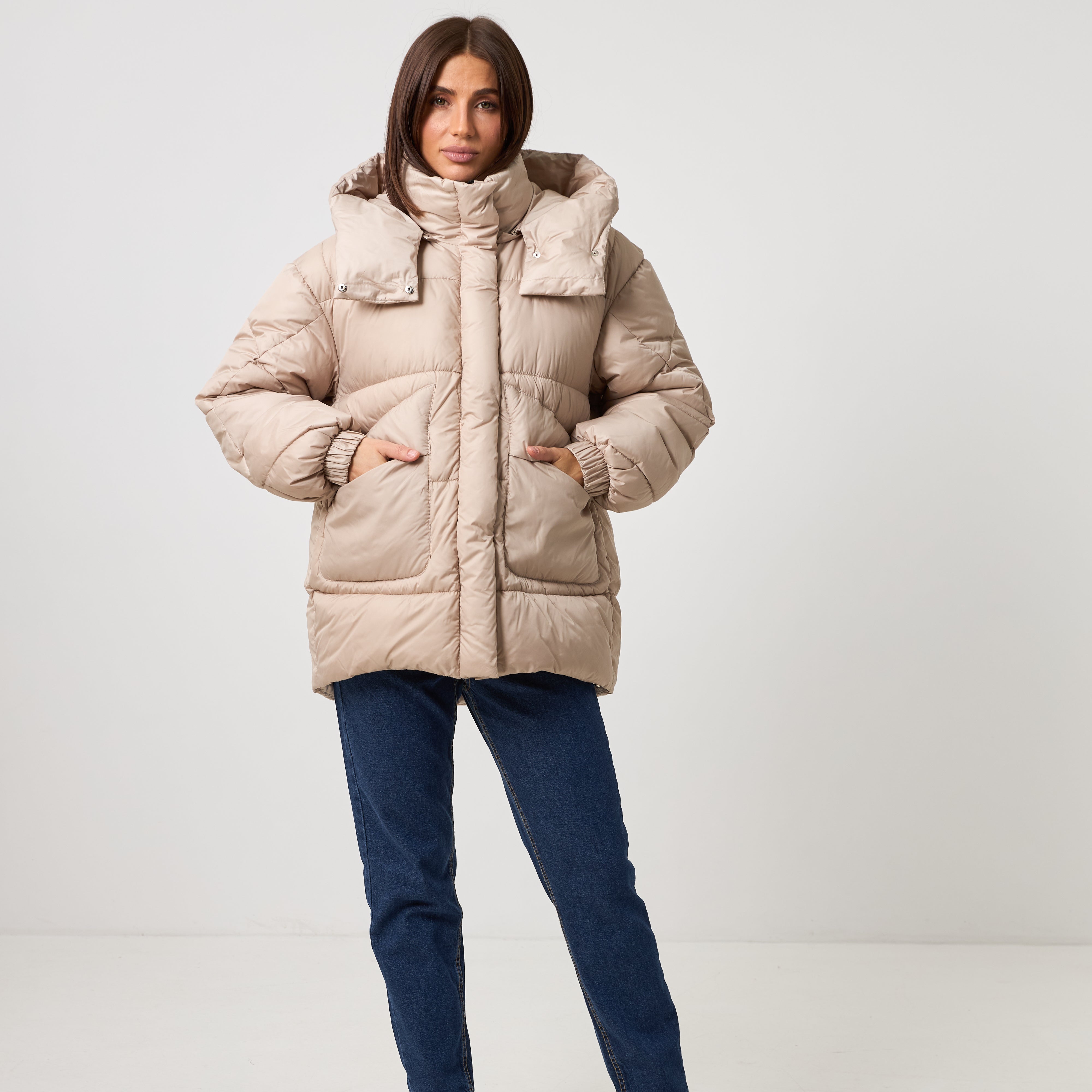 Куртка вільна з накладними кишенями