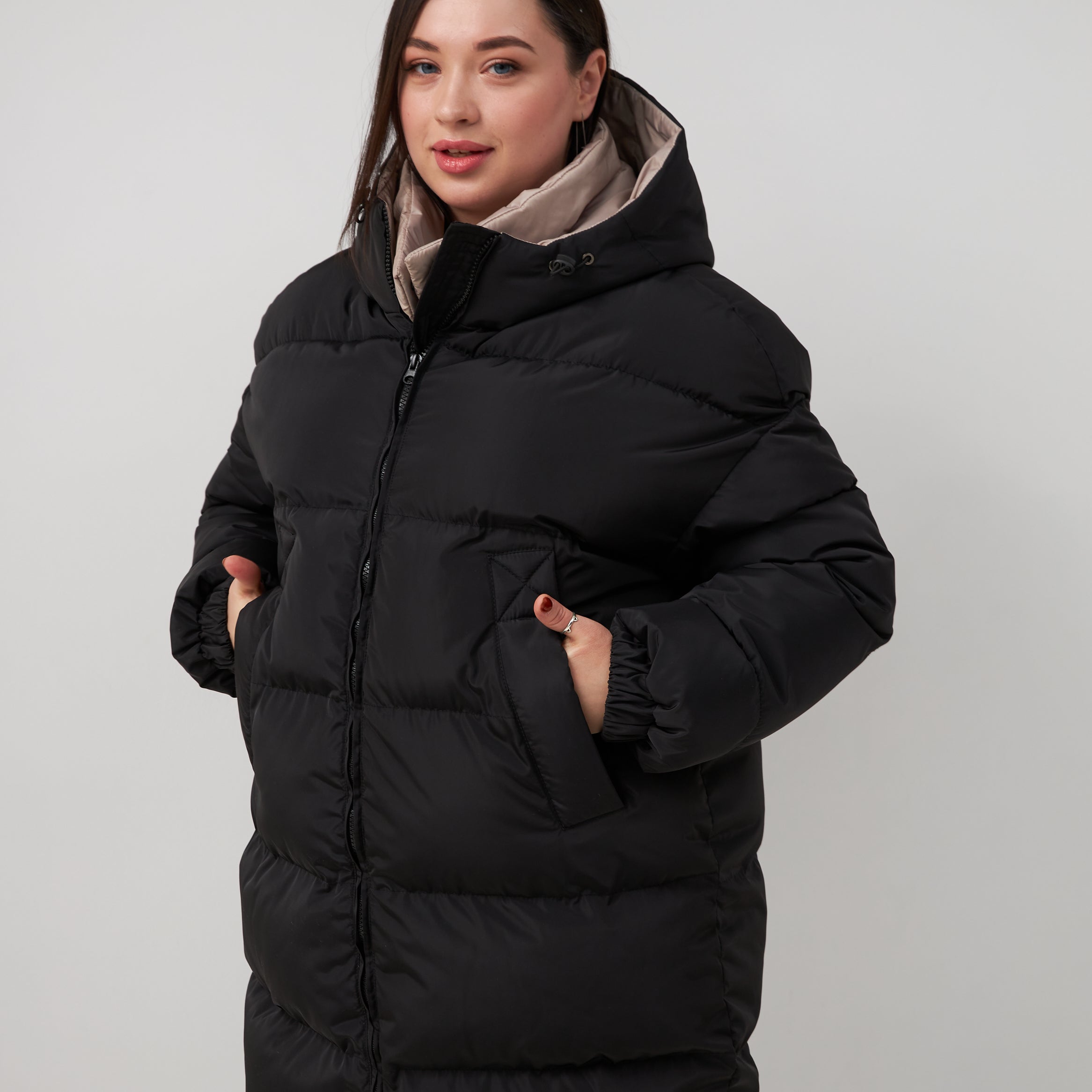 Пальто-пуховик на блискавці