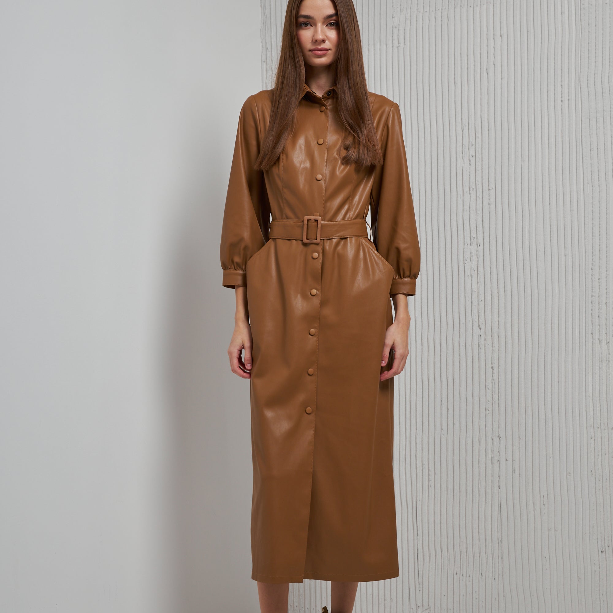 Сукня з еко-шкіри рукав 3/4