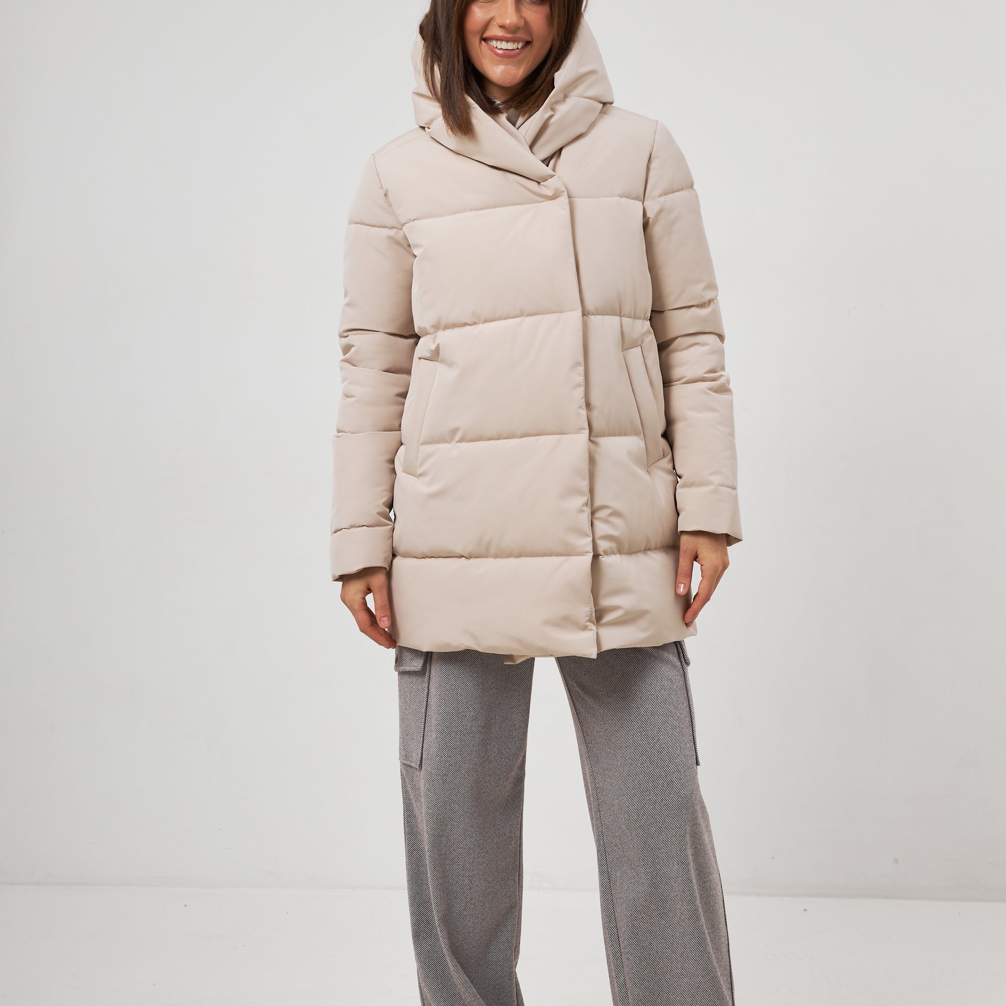 Куртка пуховик подовжена