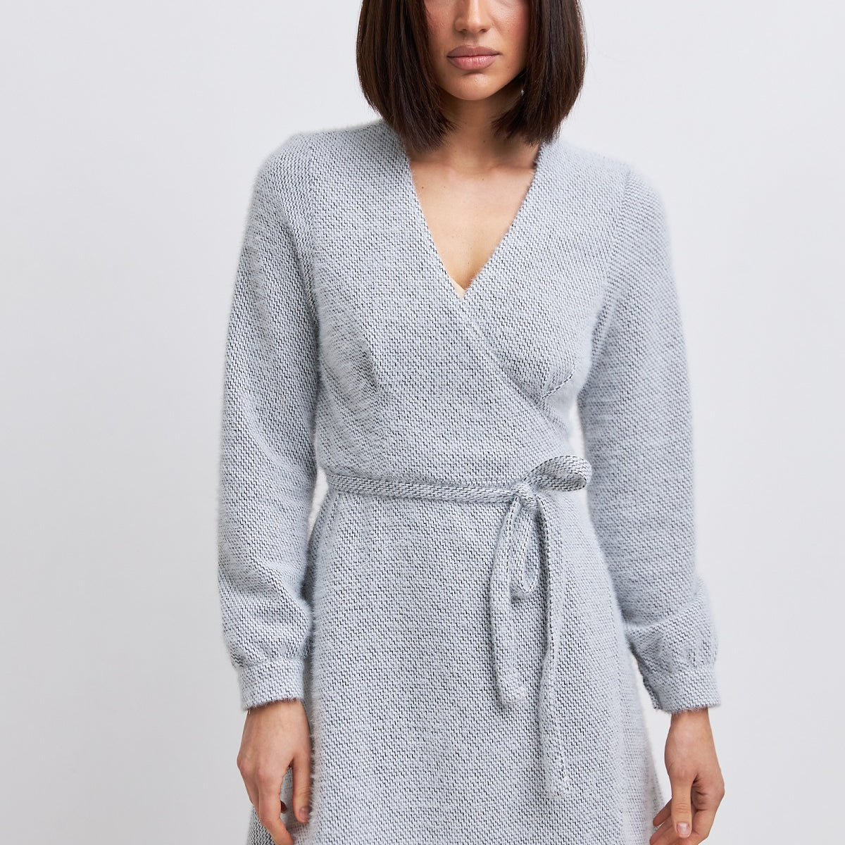 Сукня міні на запах з ангори