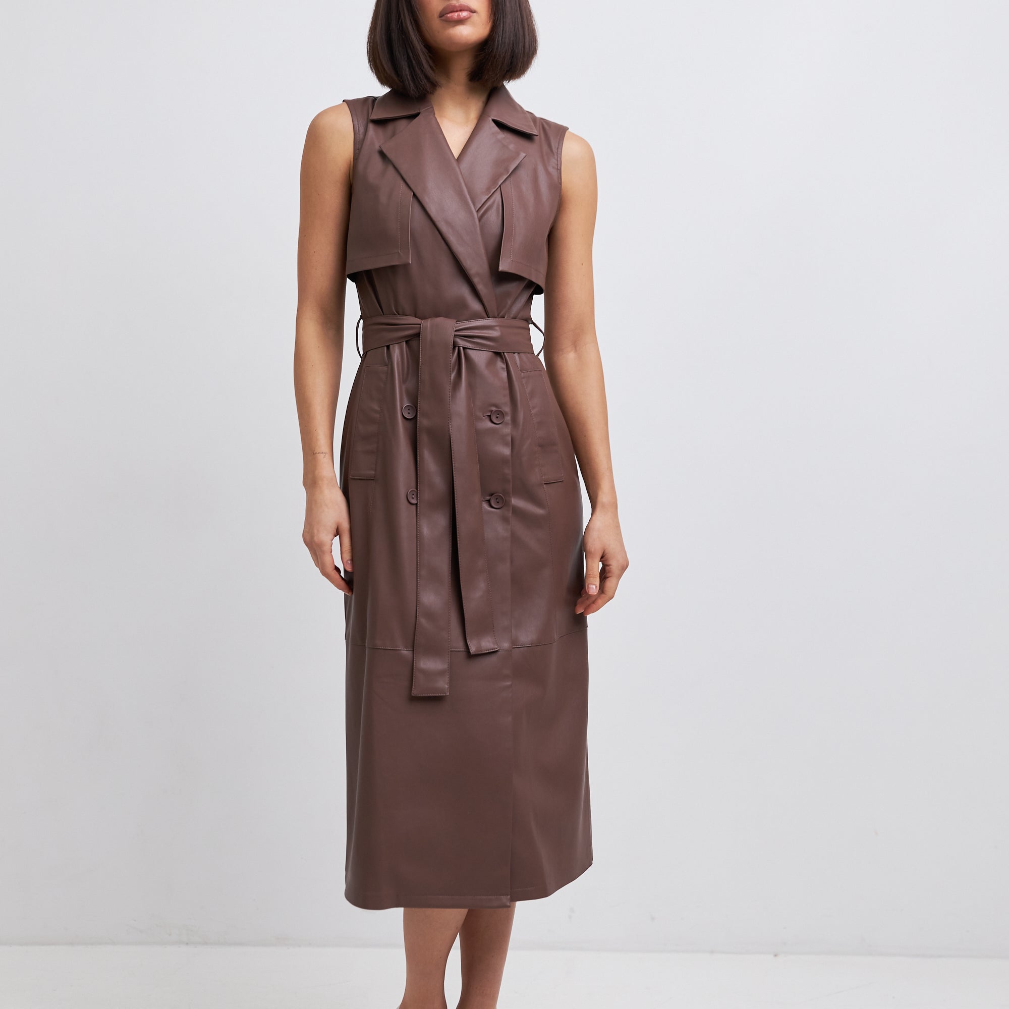 Сукня на запах з екошкіри