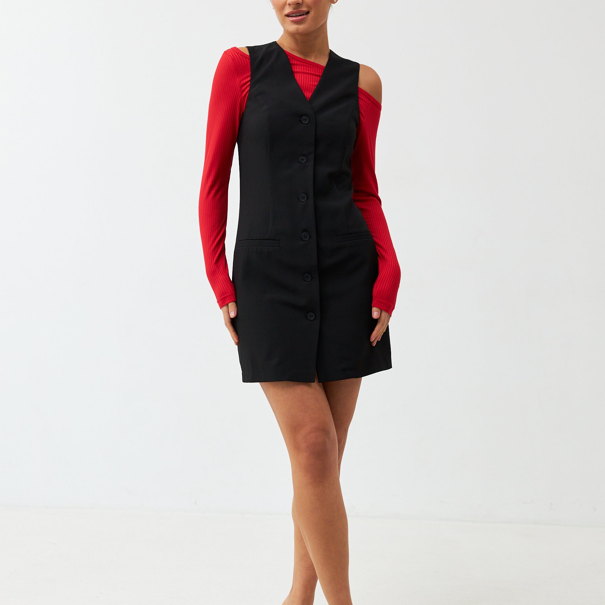 Сарафан міні на гудзиках