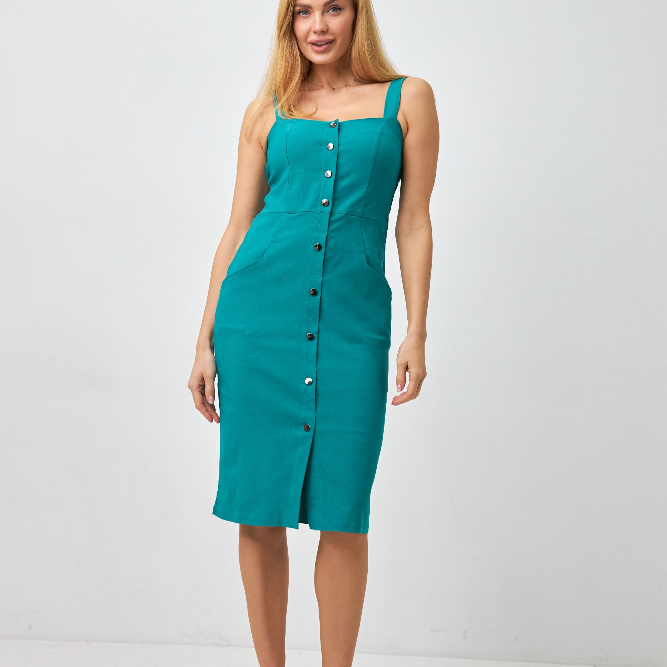 Сарафан з джинс бенгаліна на широких бретелях