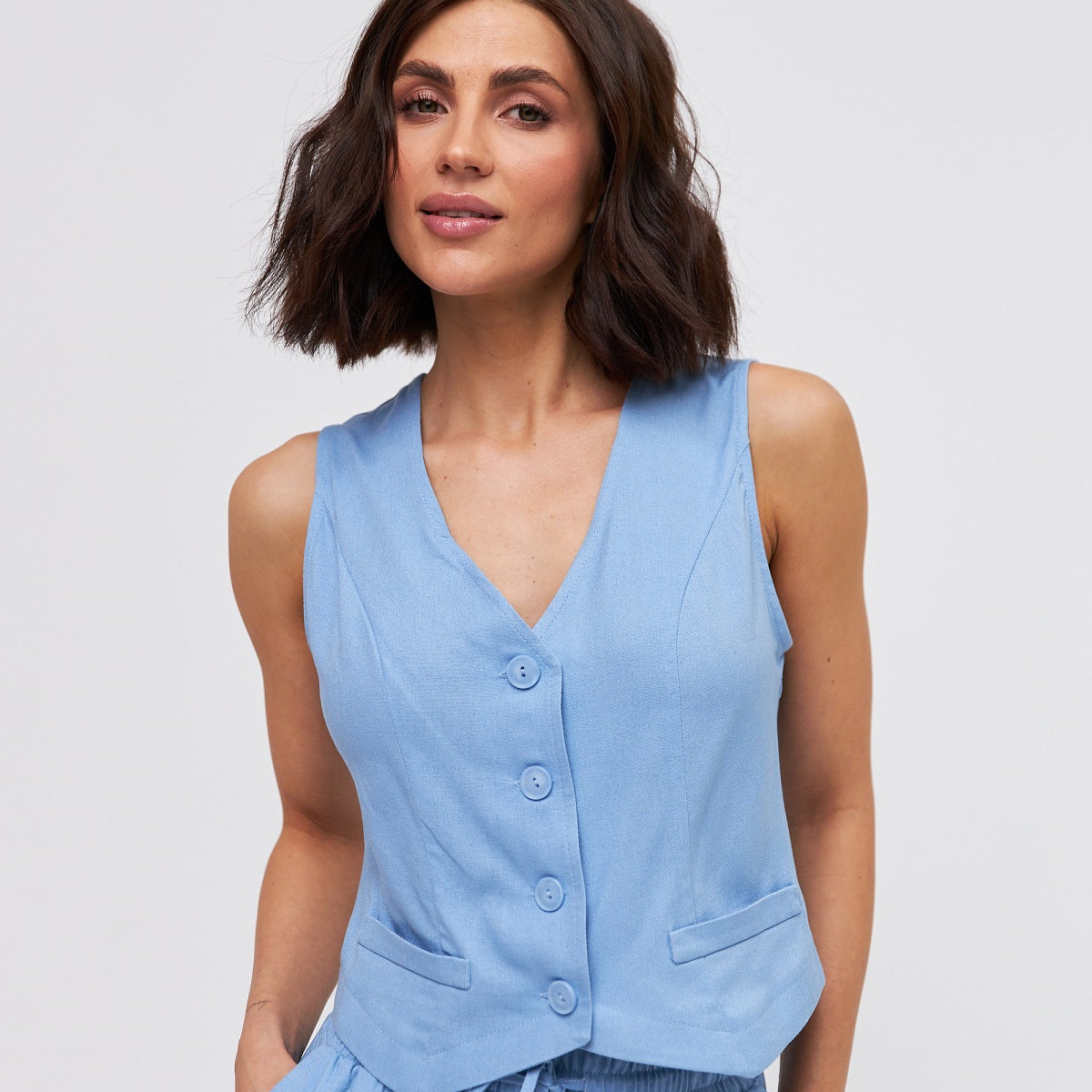 Жилет з льону класичний