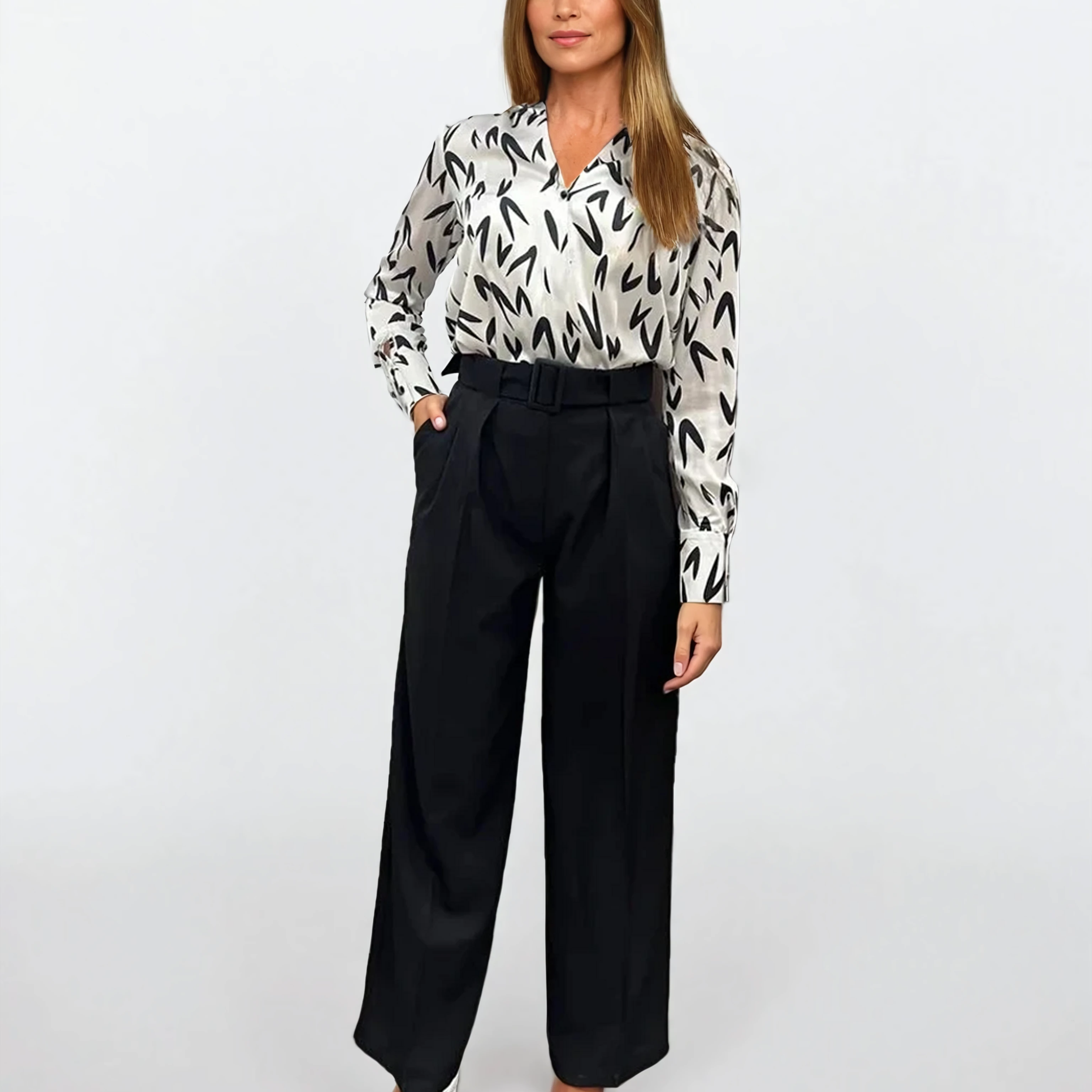 Брюки палаццо зі складами