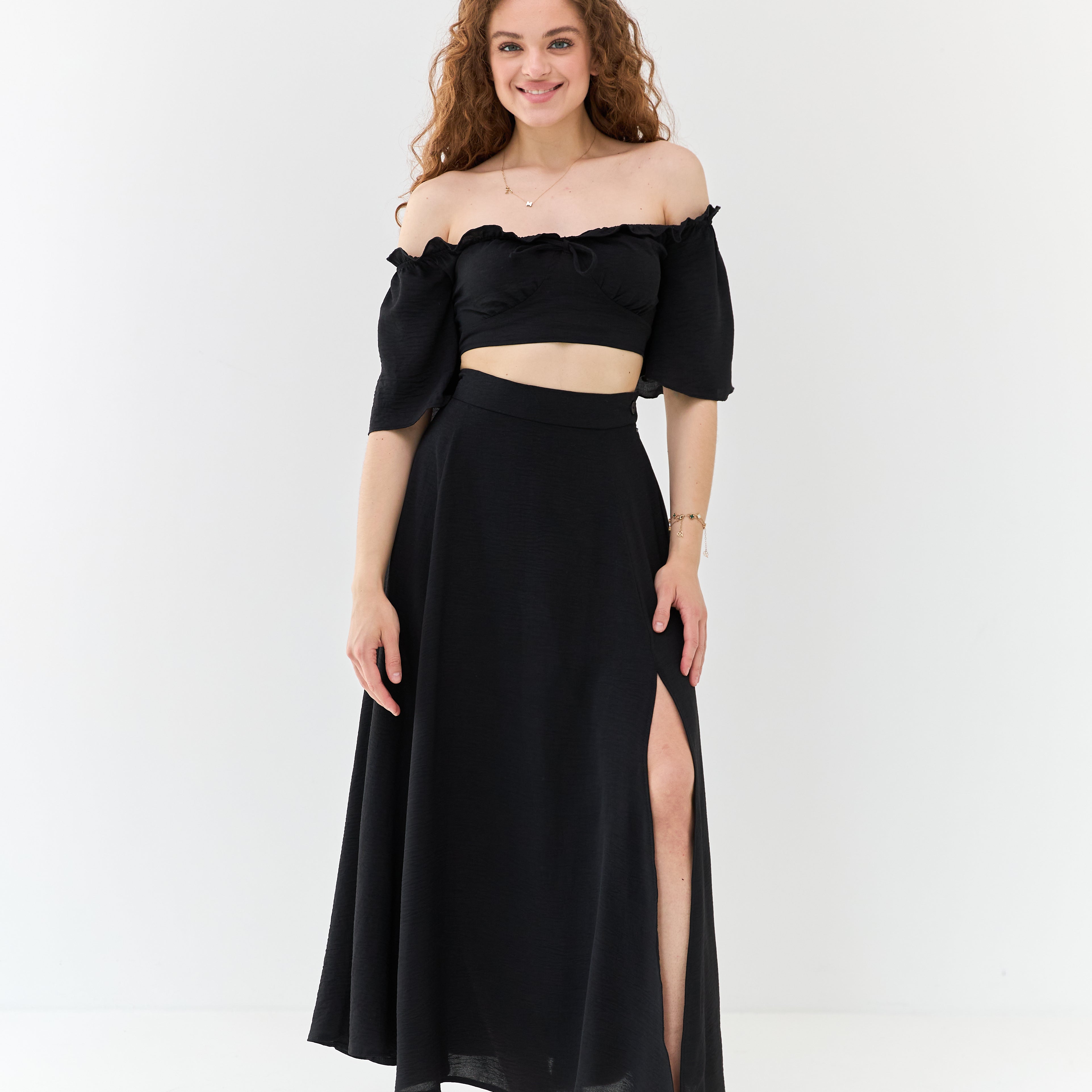 Топ-кроп зі спущеними плечима Жасмін