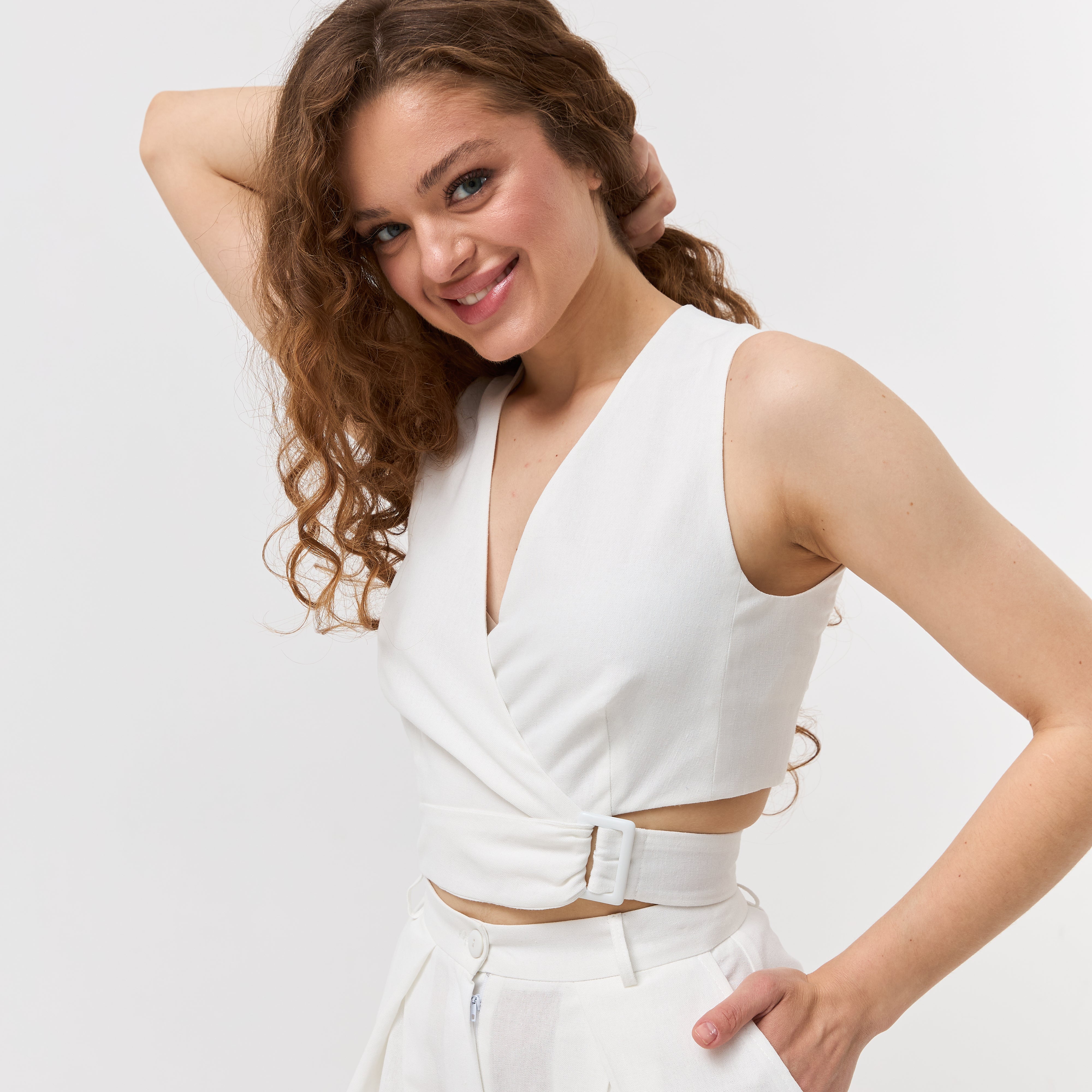 Жилет на запах з льону