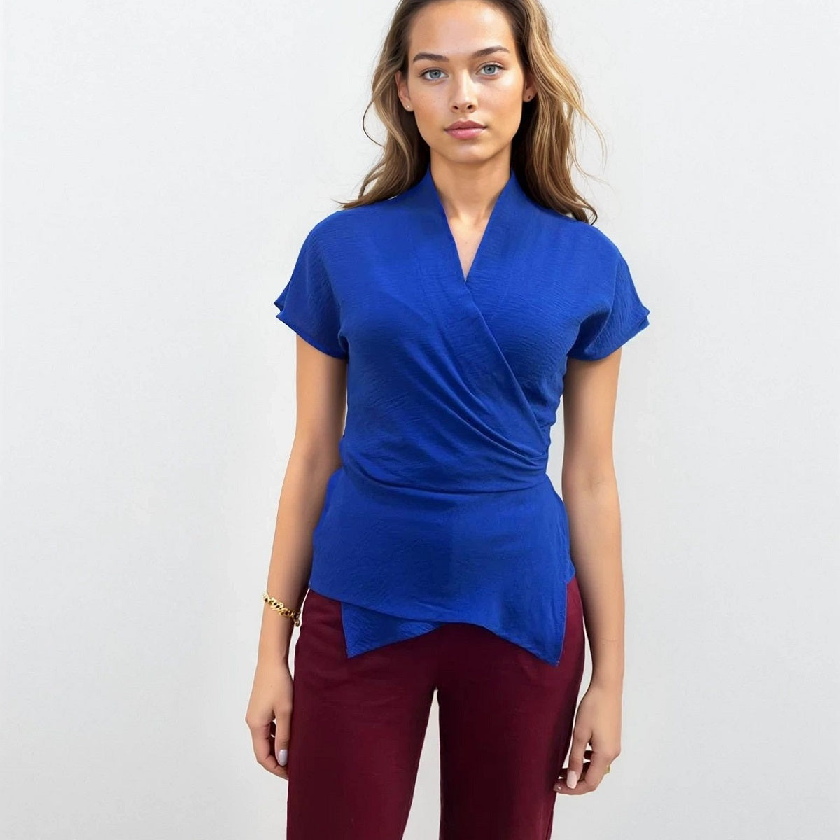 Блуза на запах з крепу